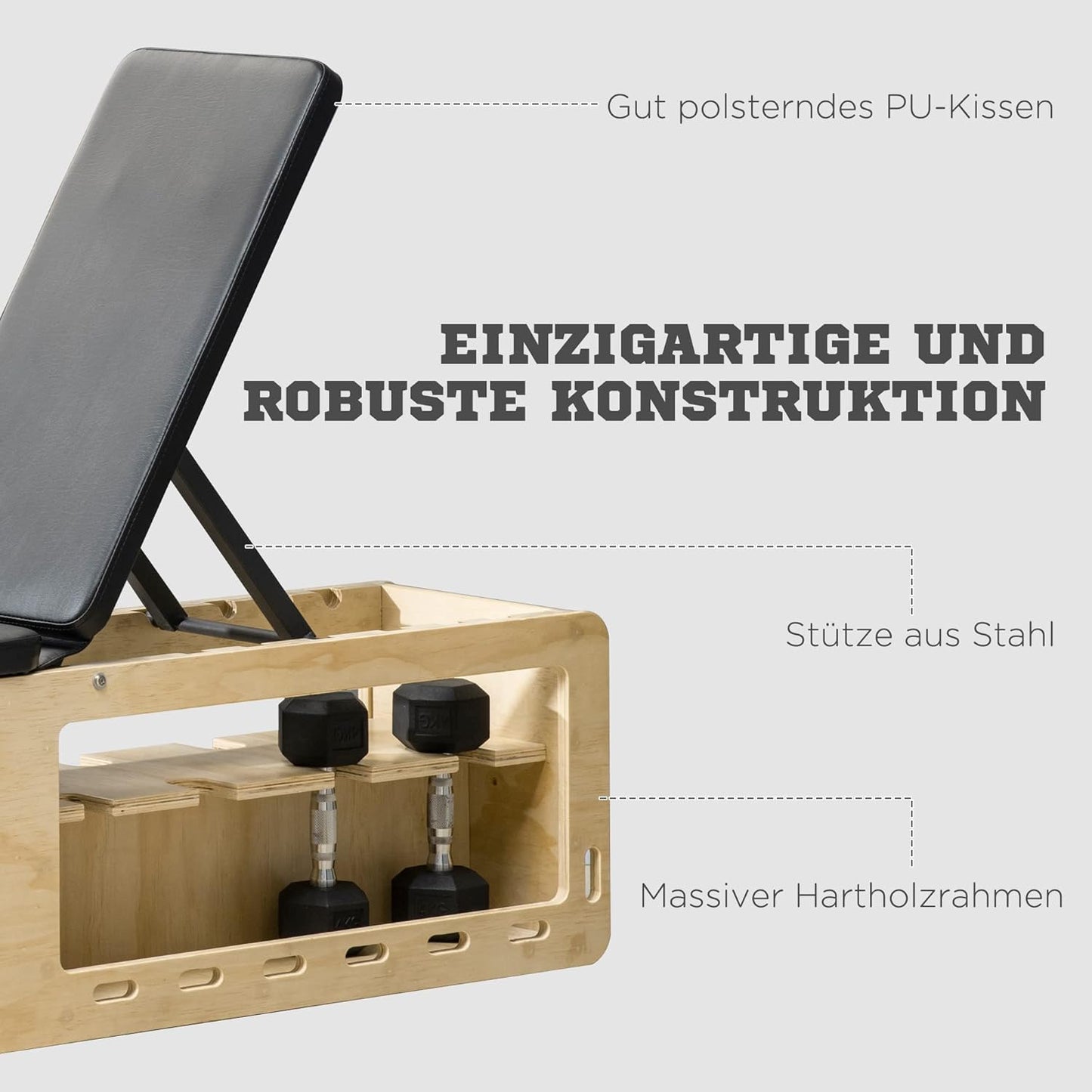 Hantelbank mit Hantelablage