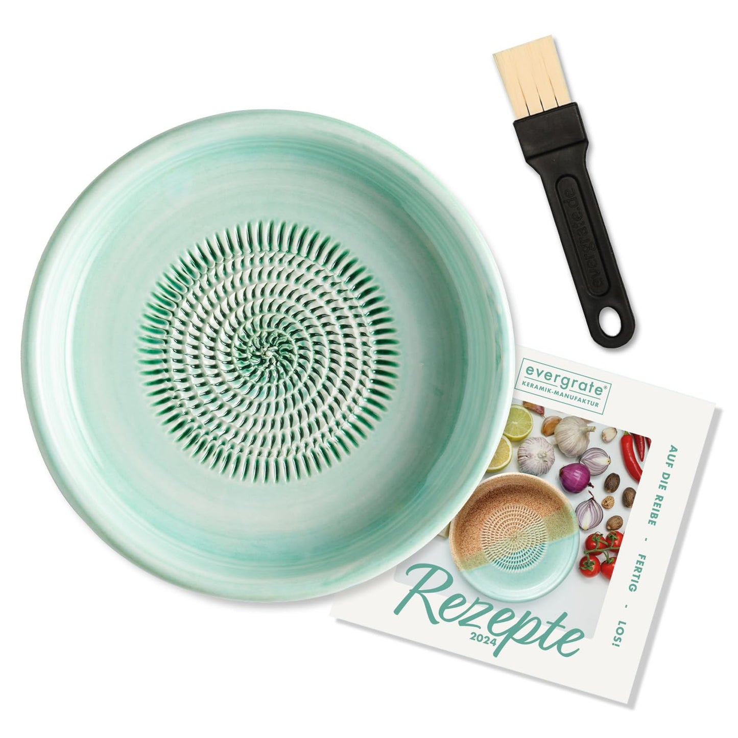 Keramikreibe und Dipschalen-Set, Mint