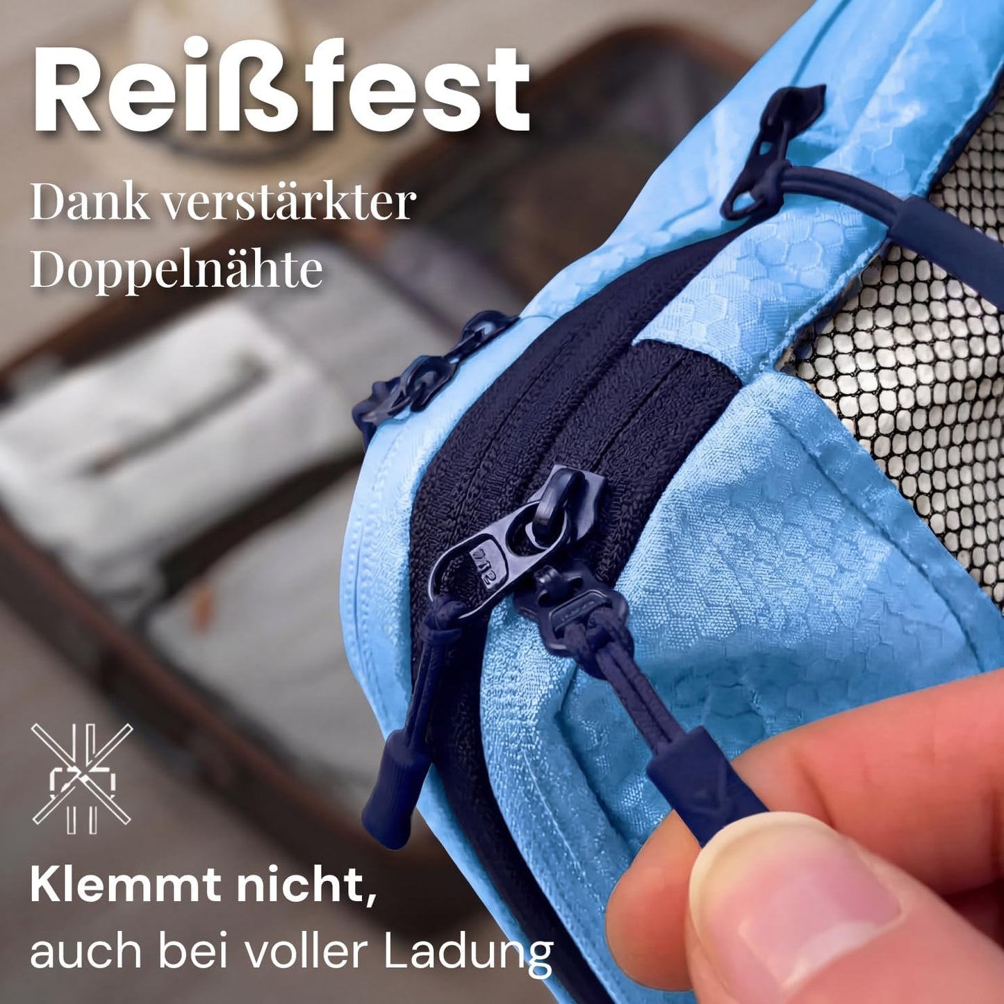3-teiliges Packwürfel-Set, Mariner's Azure - Blau 3-teilig