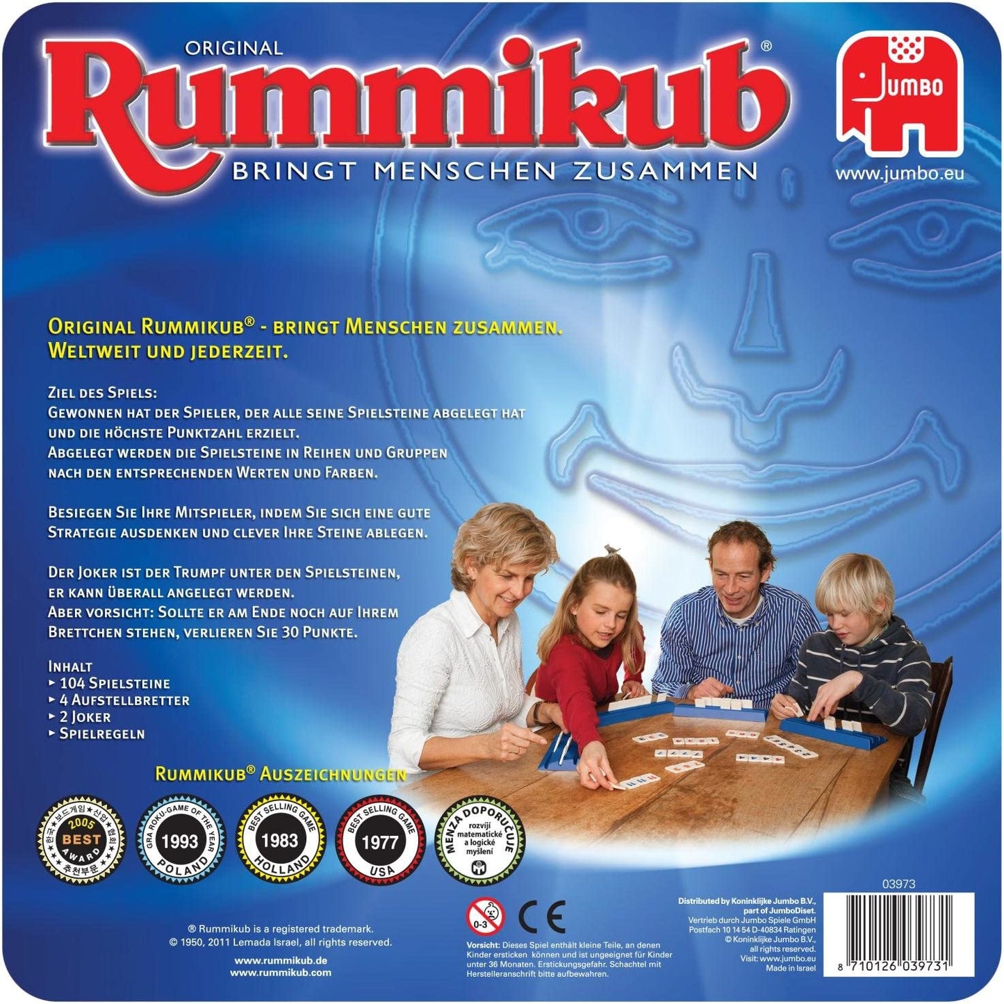 Original Rummikub in Metalldose, Brettspiel, Metal Tin