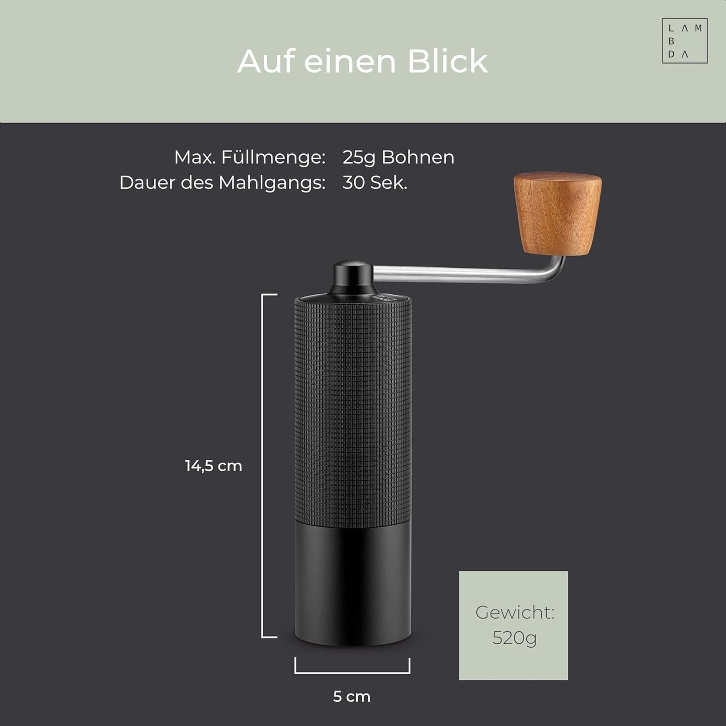 Espressomühle mit 108 einstellbaren Mahlgraden, Kaffeemühle mit Edelstahl-Mahlwerk Nautic Night