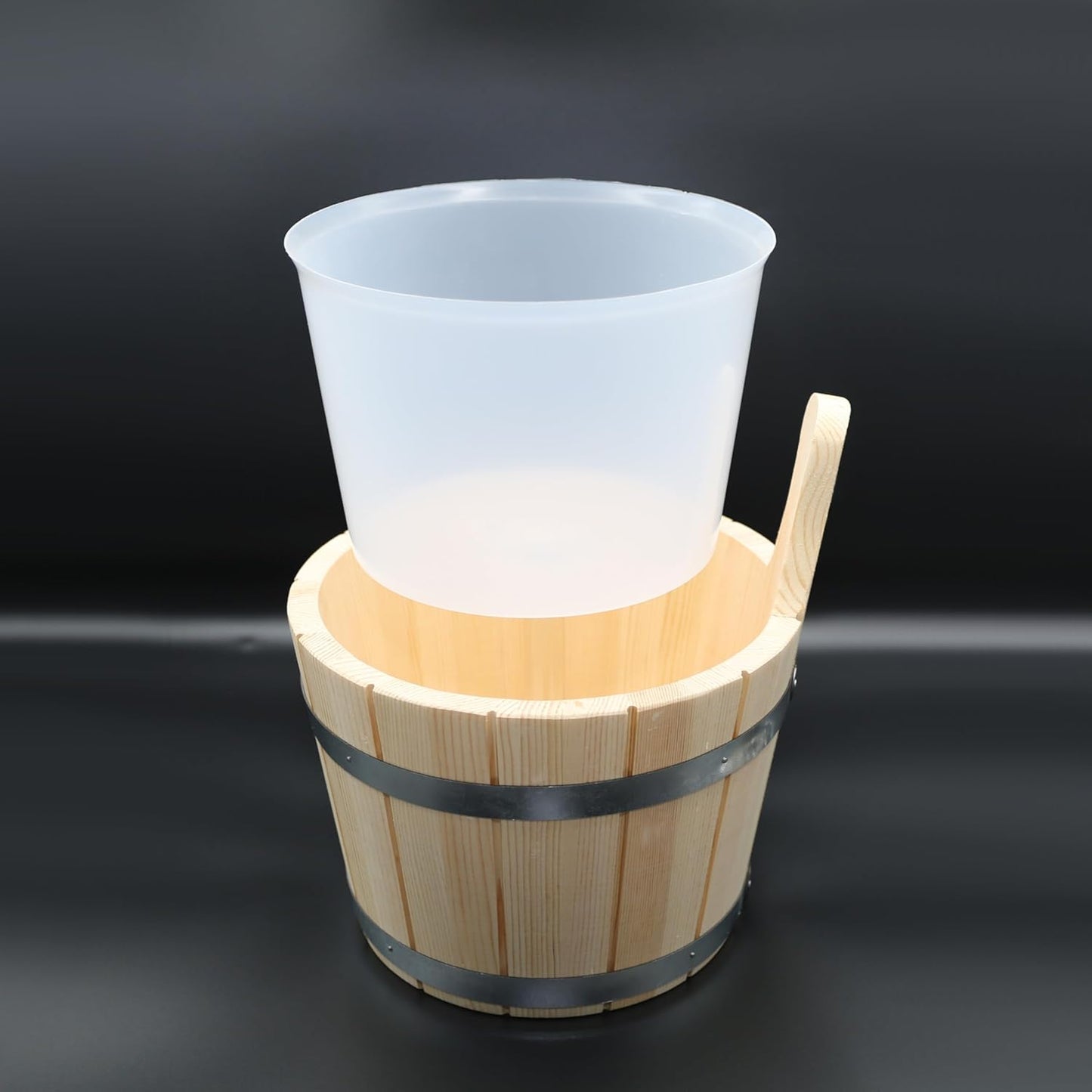 Saunakübel mit Kunststoffeinsatz, 5L, 5L Nadelholz