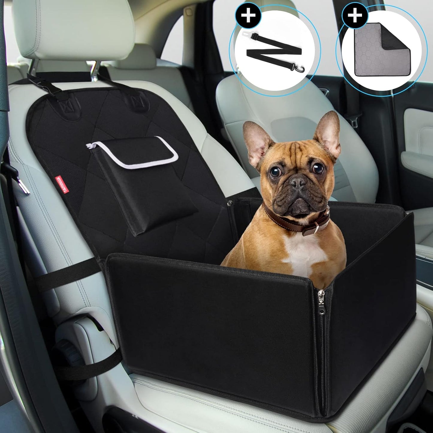 Autositz mit Sicherheitsgurt für Hunde