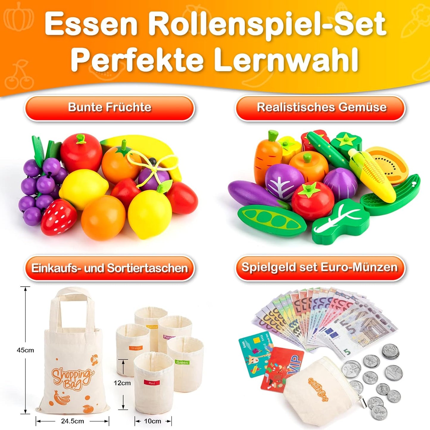 Kaufladen Zubehörset mit Spielgeld