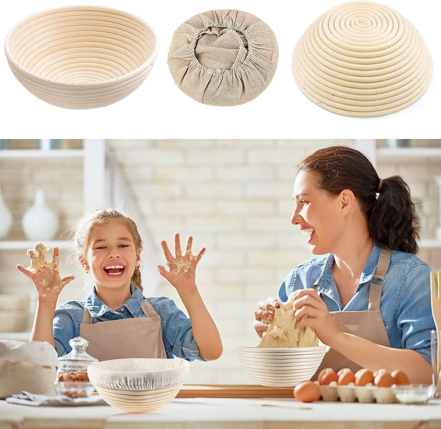 Gärkörbchen-Set, Gärkörbchen Rund 23cm