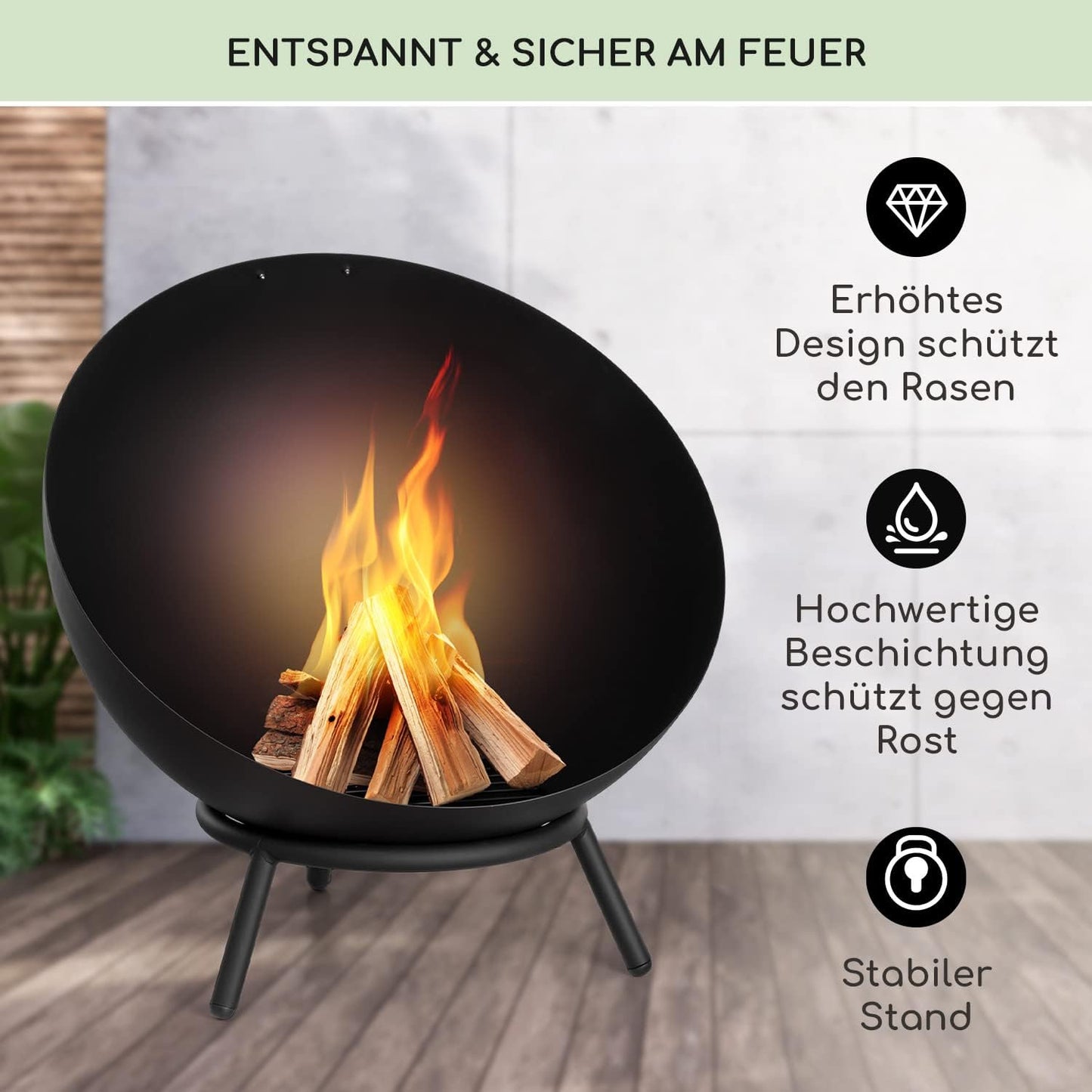 Feuerschale, Schwarz