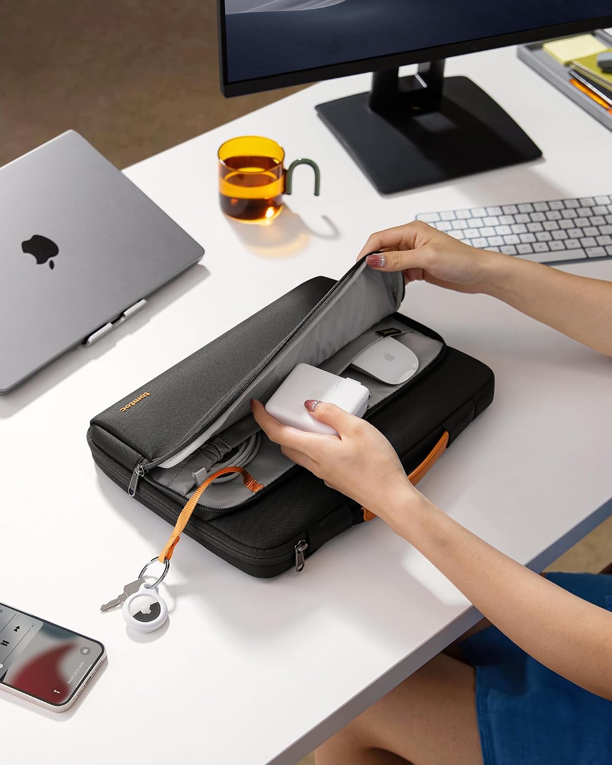 Wasserabweisende Laptoptasche, 16 Zoll für MacBook Pro 16 Schwarz