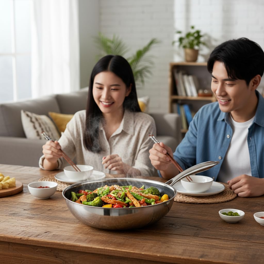 Wokpfanne 28 cm, Wok Einzel Wok 28cm beschichtet