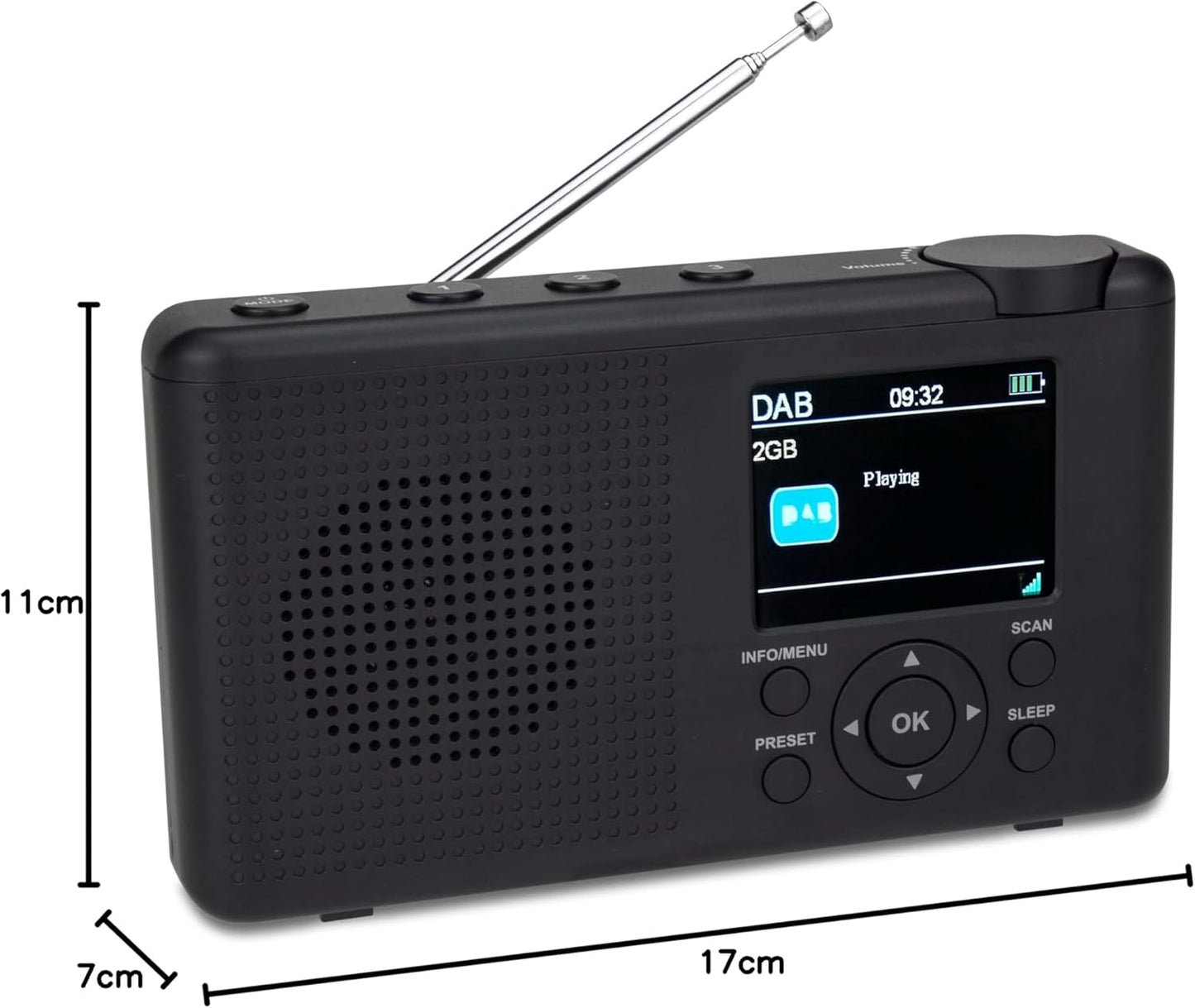 TRA23DAB/GR Tragbares DAB-Radio, schwarz DAB-Radio