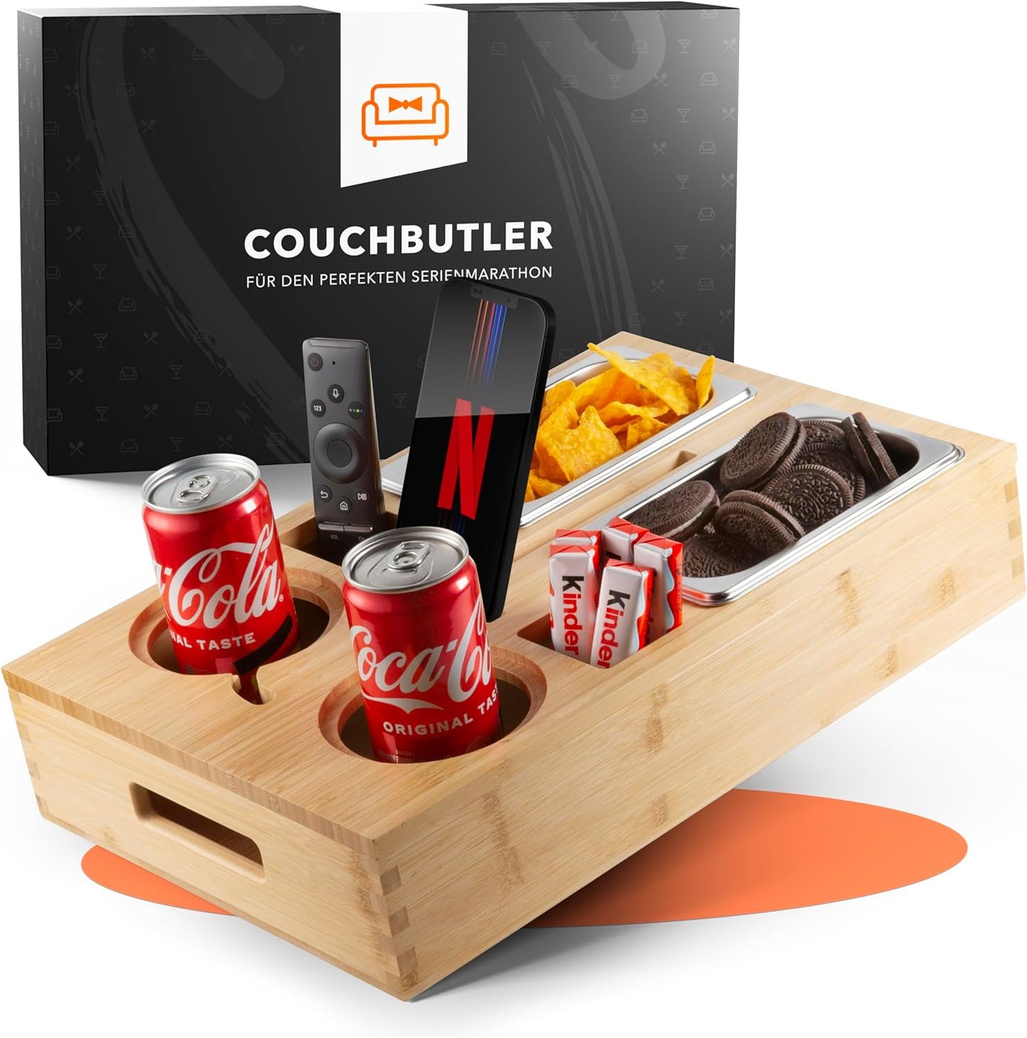 Couchbar Snackbox, Ohne Gravur Bambus