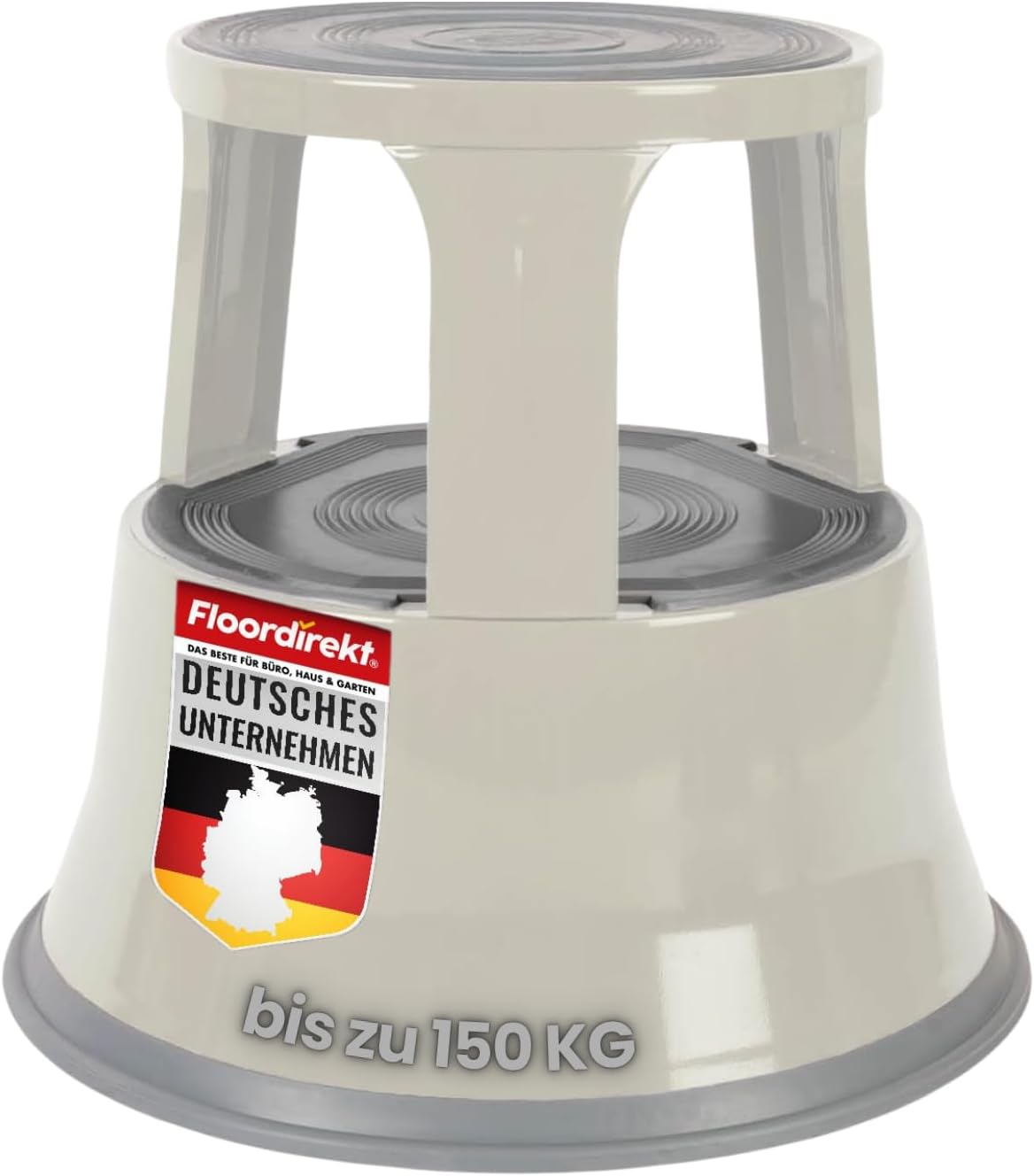 Rollhocker/Elefantenfuss, Lichtgrau Metall