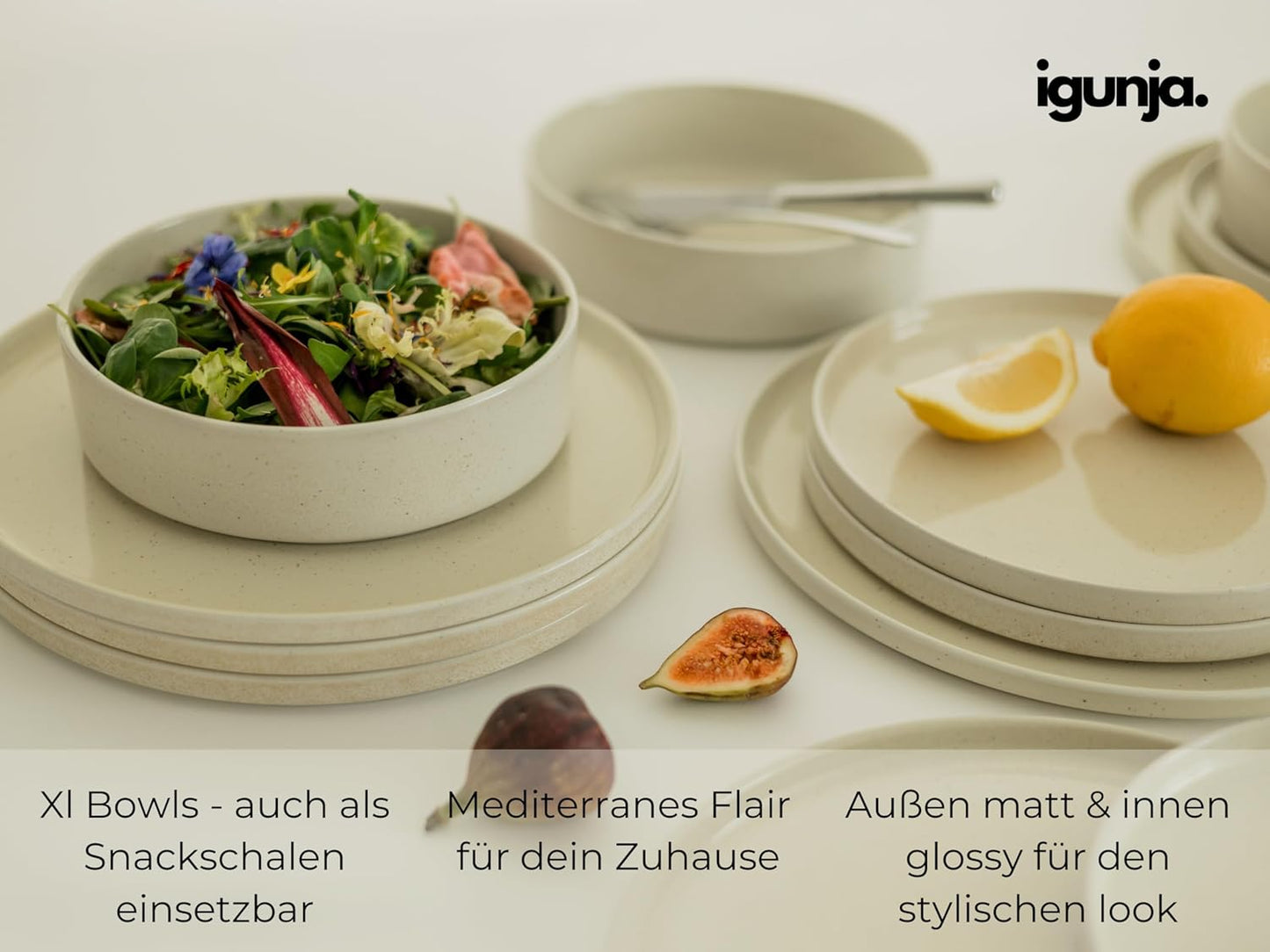 4er-Set XL-Bowls, Beige XL Bowls