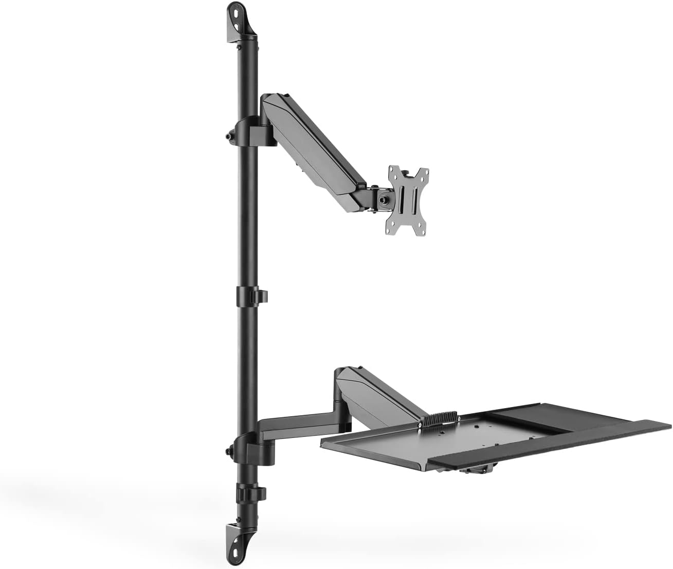 PC- und Monitorhalterung mit Tastaturablage, Halterung mit Tastaturablage Max.: 8 kg | VESA: 75x75 bis 100x100 Schwarz