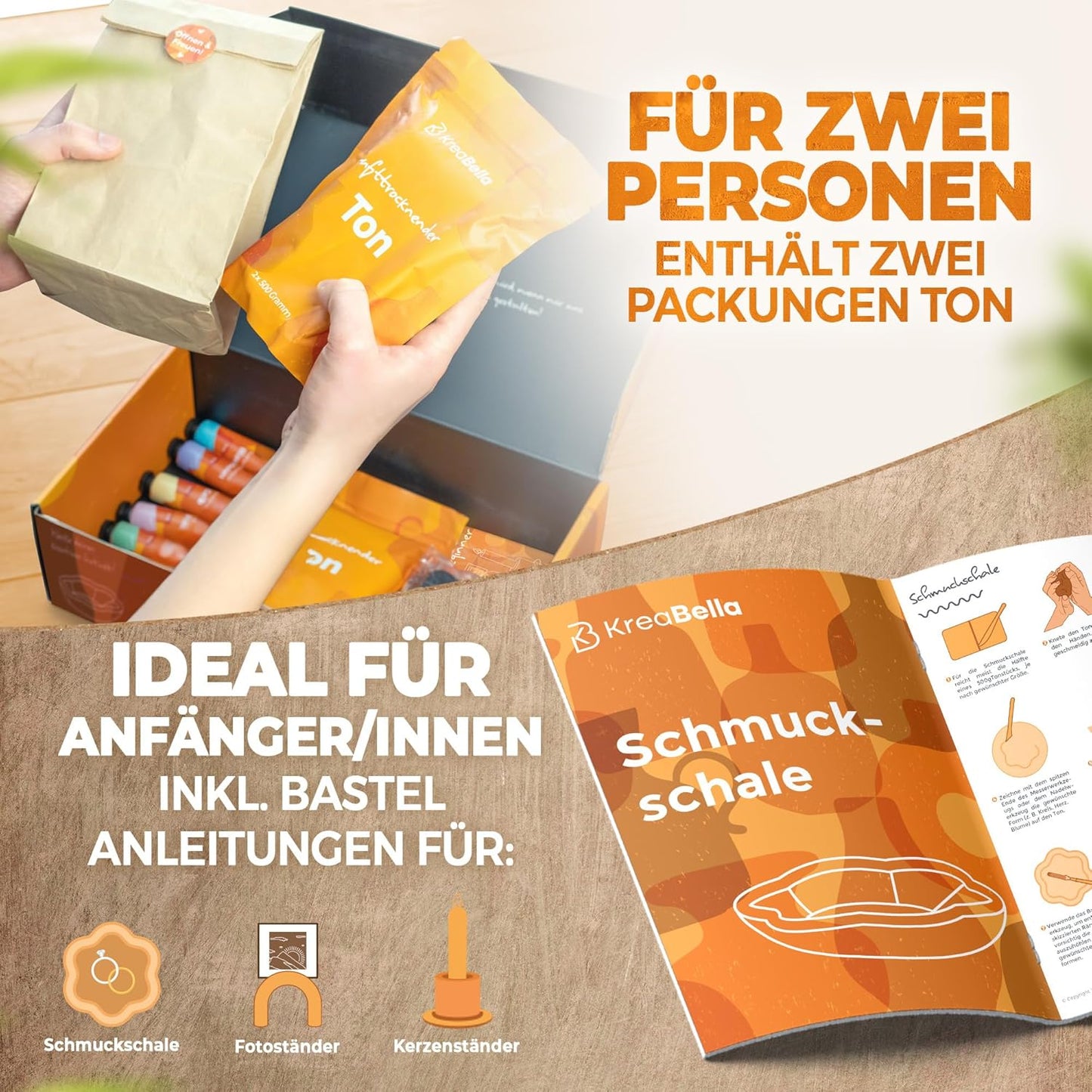 DIY Töpferset mit lufttrocknendem Ton, XXL