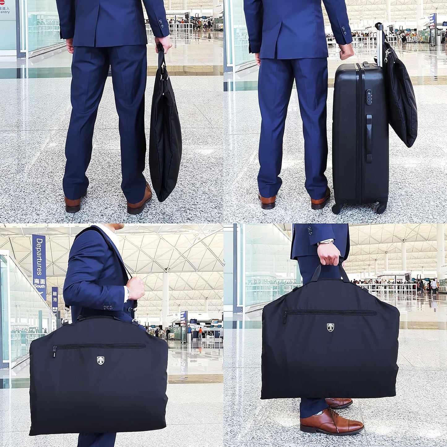 Anzugtasche mit 15" Laptopfach und Schultergurt