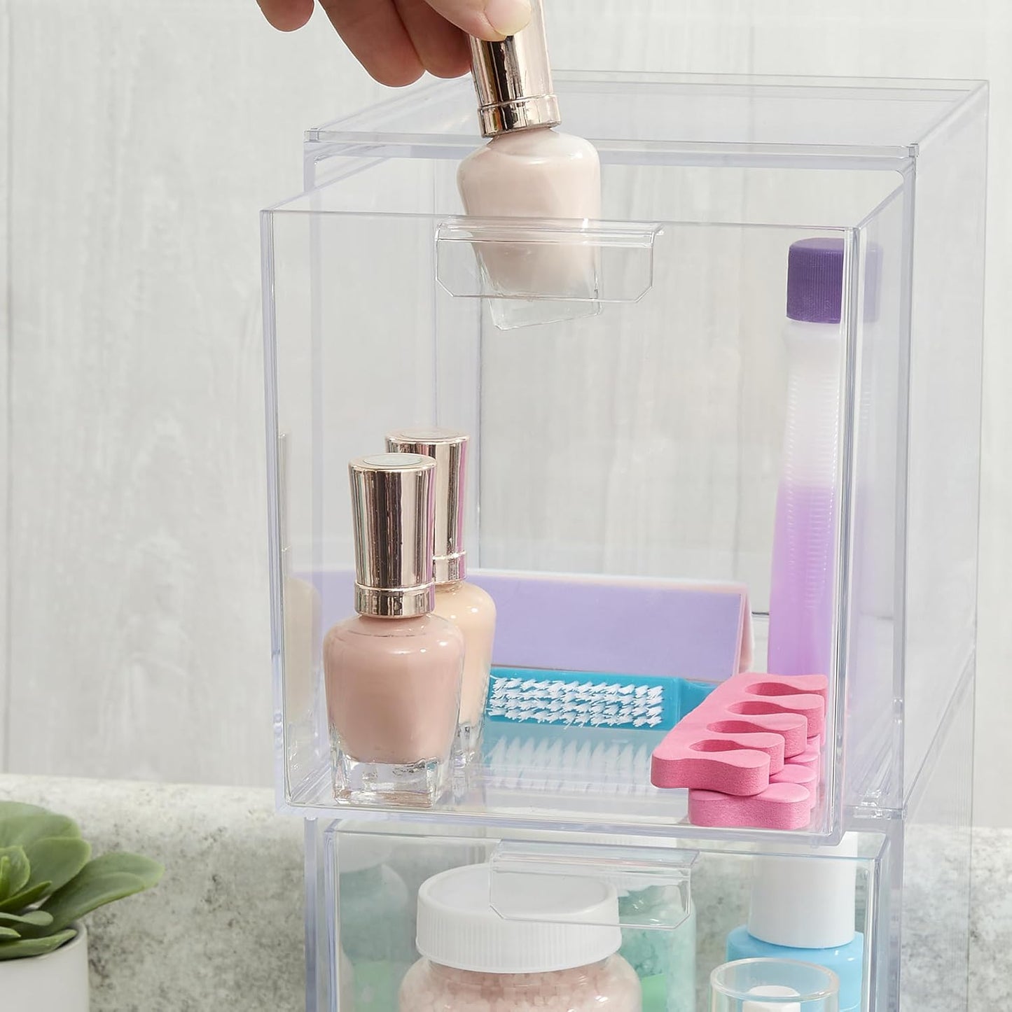 2er-Set Stapelbare Kosmetik-Organizer, 6-3/4\" Tall Drawers