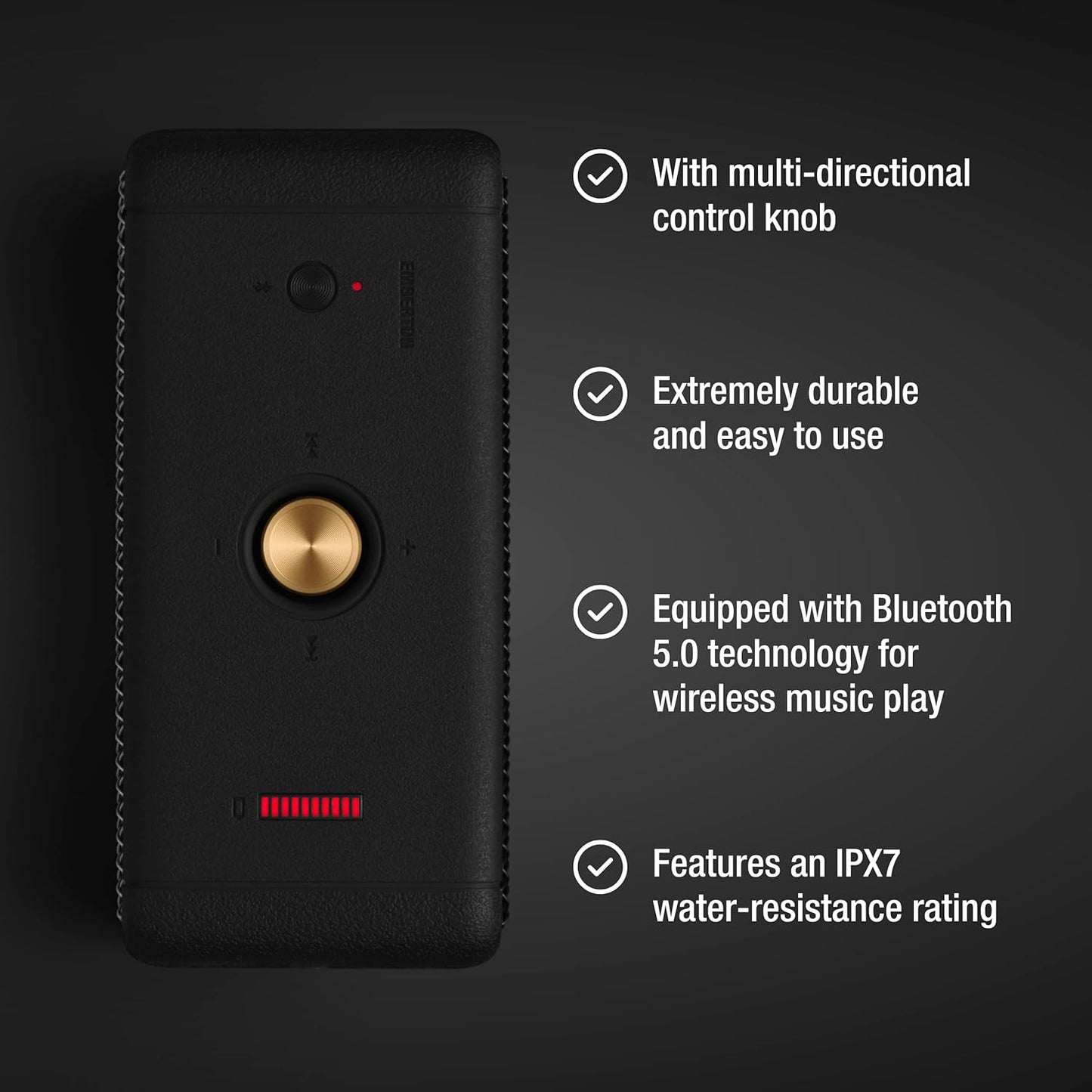 Emberton - Tragbarer Bluetooth-Lautsprecher, Schwarz|Tragbarer Lautsprecher|Emberton