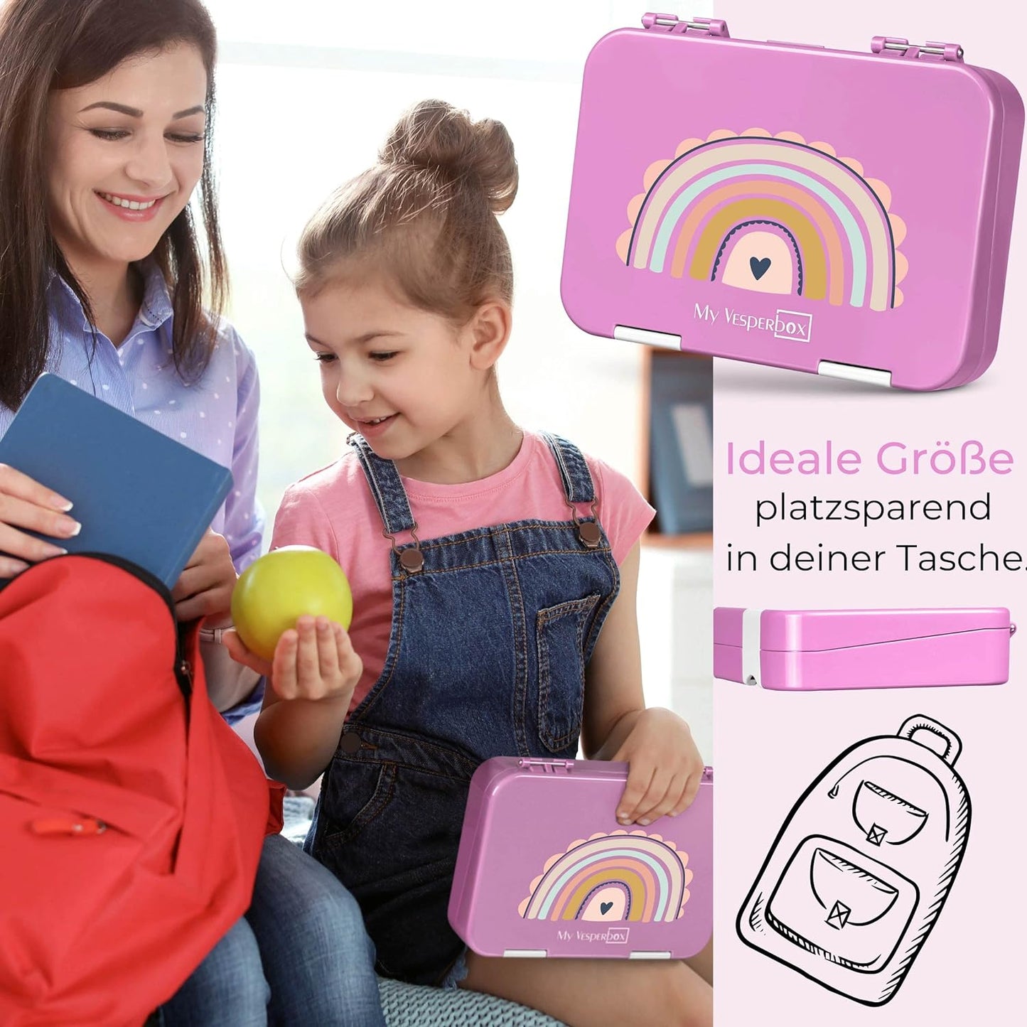 Bento Box Len, Rosa - Regenbogen