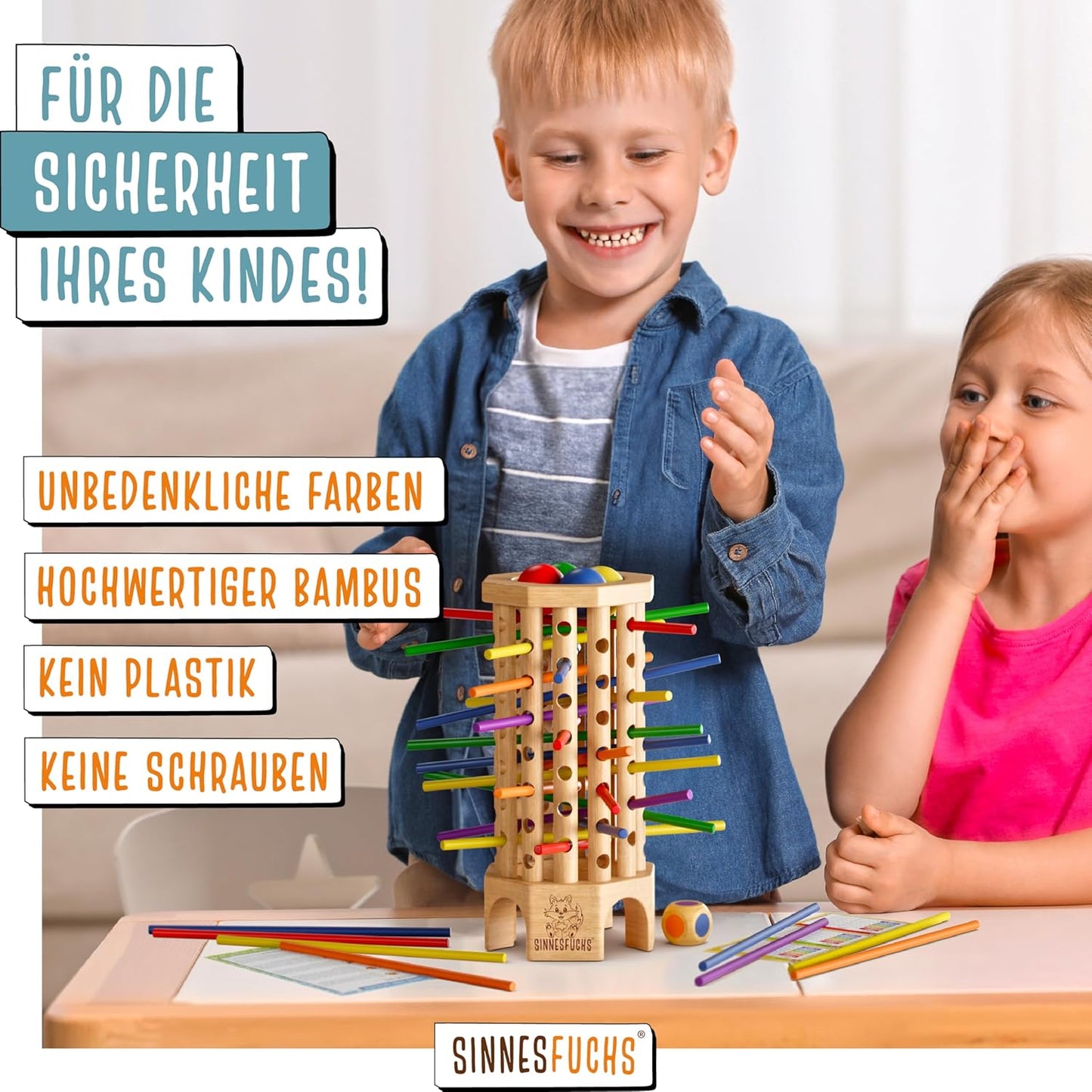 Farblernspielzeug aus Holz (Montessori) ab 3 Jahre