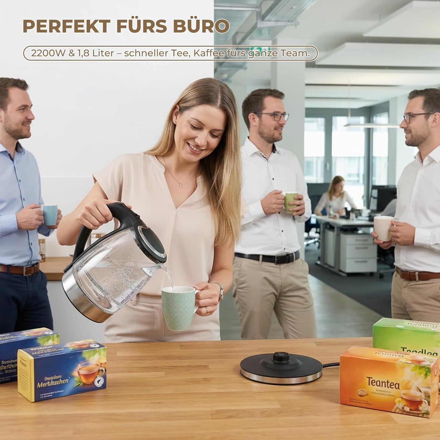 Glas-Wasserkocher 1,8L mit LED-Beleuchtung
