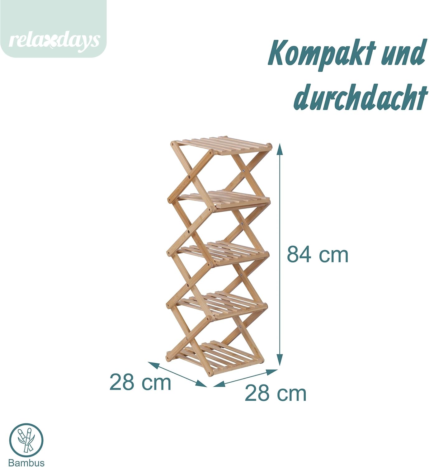 Faltbares Schuhregal mit 5 Ablagen, 5 Schuhablagen