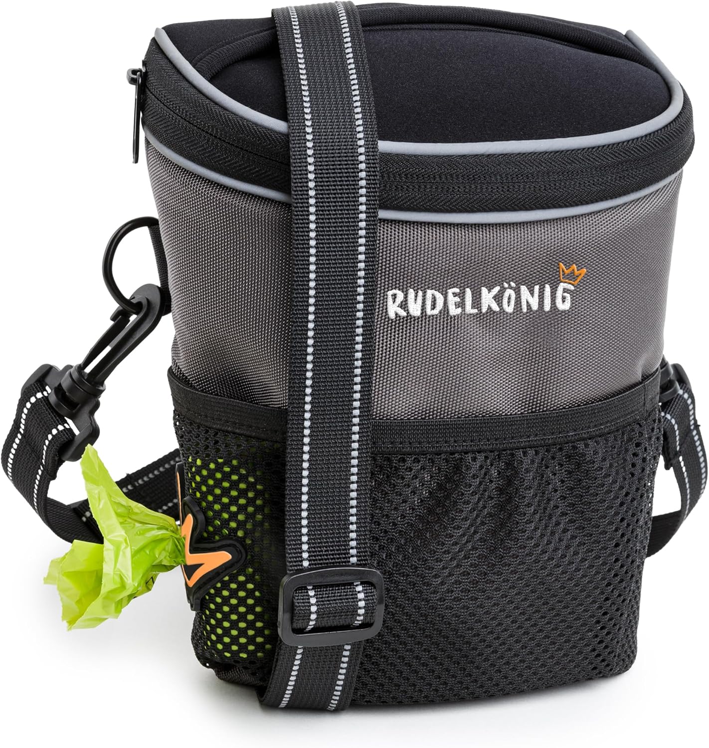 Leckerlitasche mit Kotbeutelspender, Basic Grau