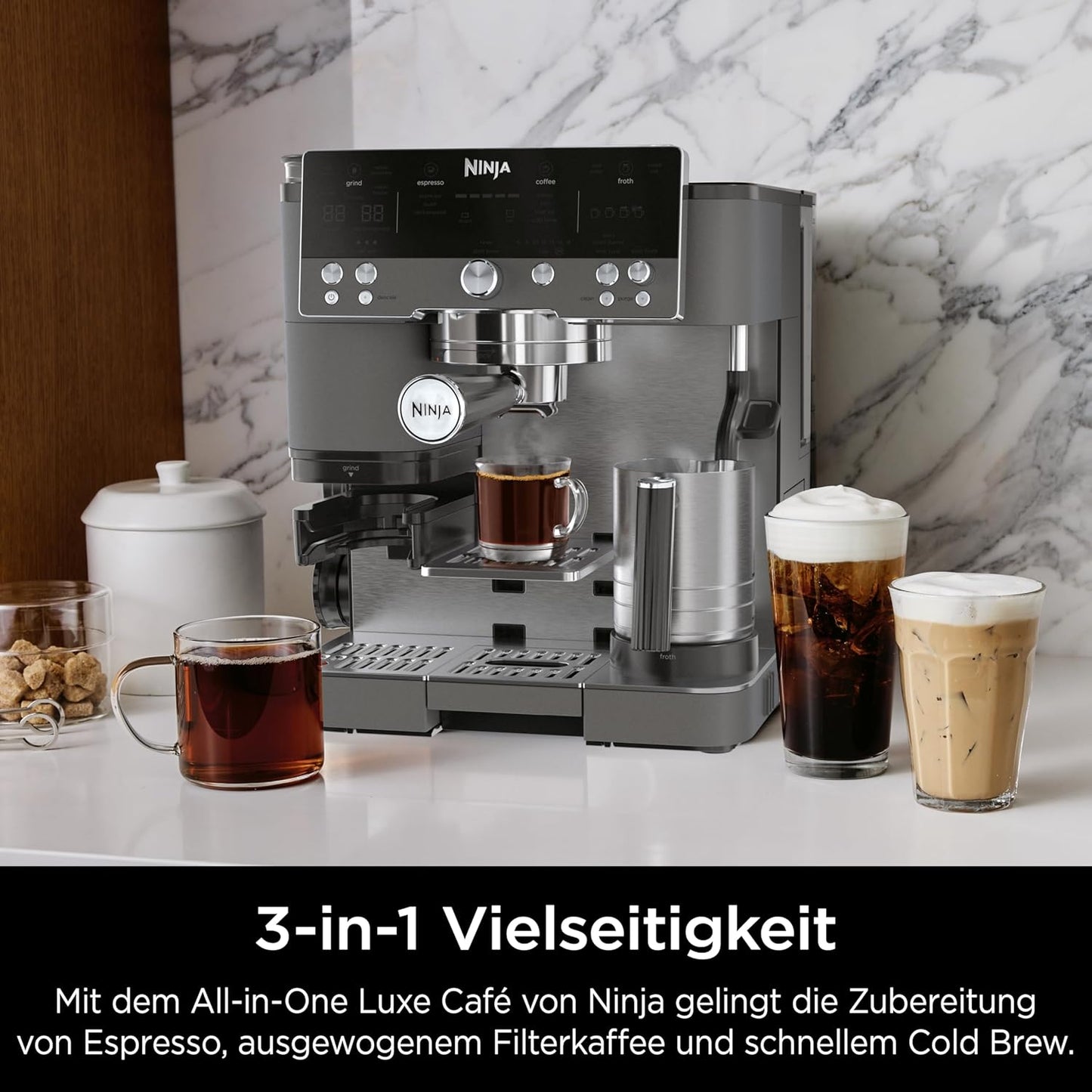 Luxe Premier 3-in-1 Kaffeemaschine ES601EUGM für Espresso & Cold Brew, Premier - Amazon Exklusiv