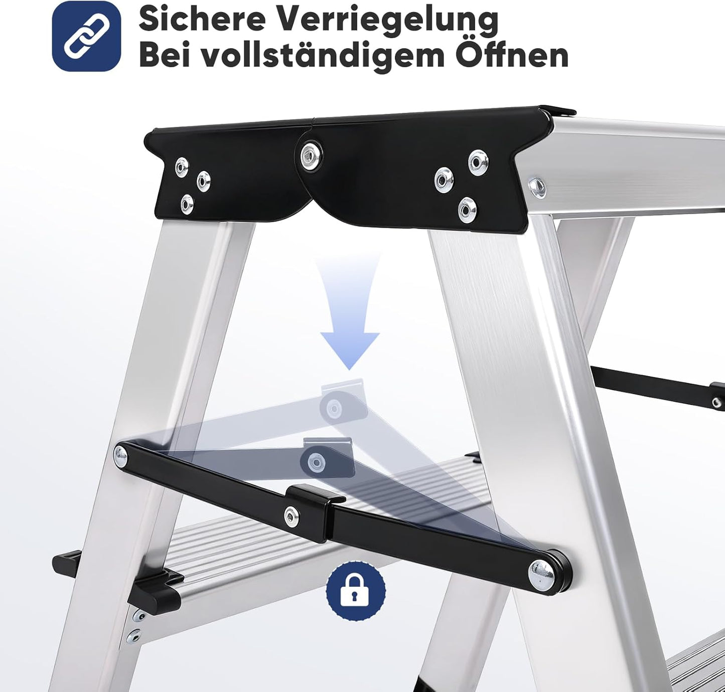 Klappbare Aluleiter mit 2 Stufen, 2 stufen (39 cm)
