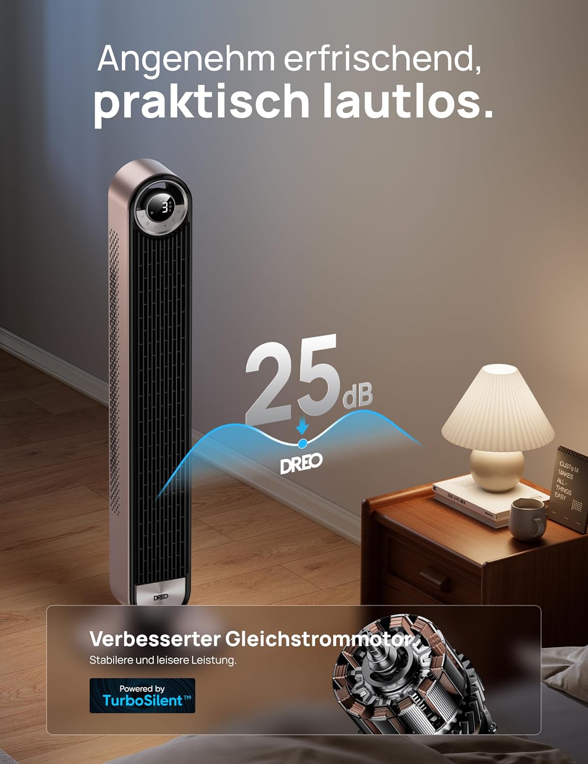 Turmventilator Sternenlicht mit Sprachsteuerung, Sternenlicht