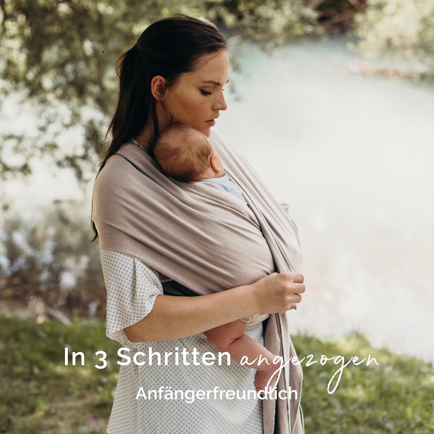 Babytragetuch ab Geburt bis 15 kg, Beige Cotton