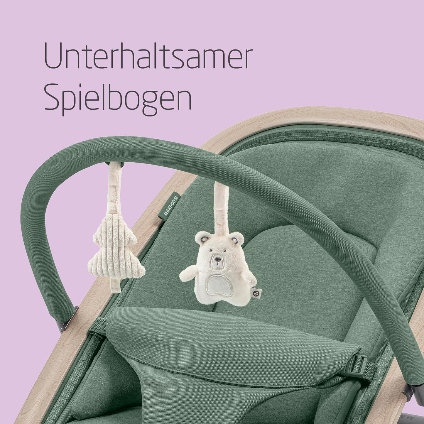 2-in-1-Babywippe Kori mit Spielzeugbogen, Beyond Green