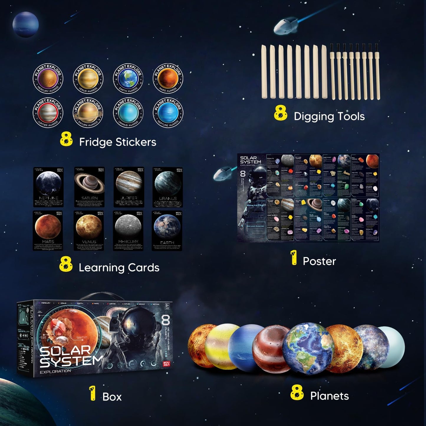 Planeten-Ausgrabungsset für Kinder, Solar System