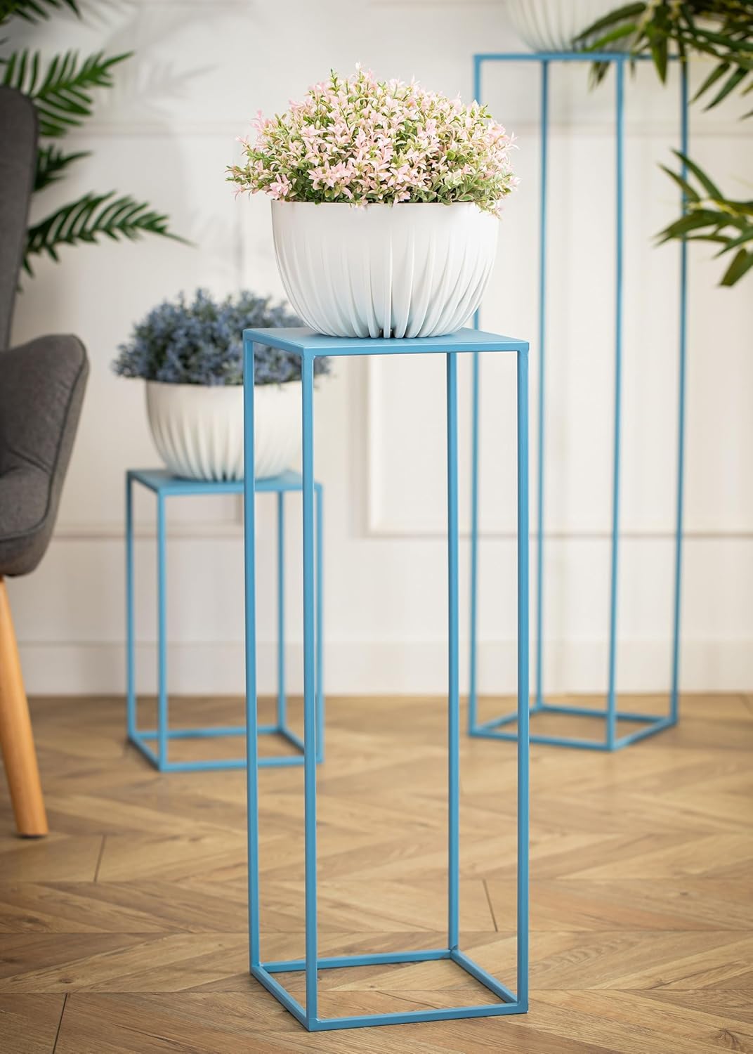 Pflanzenständer, 70 cm hoch, Blau 70 cm