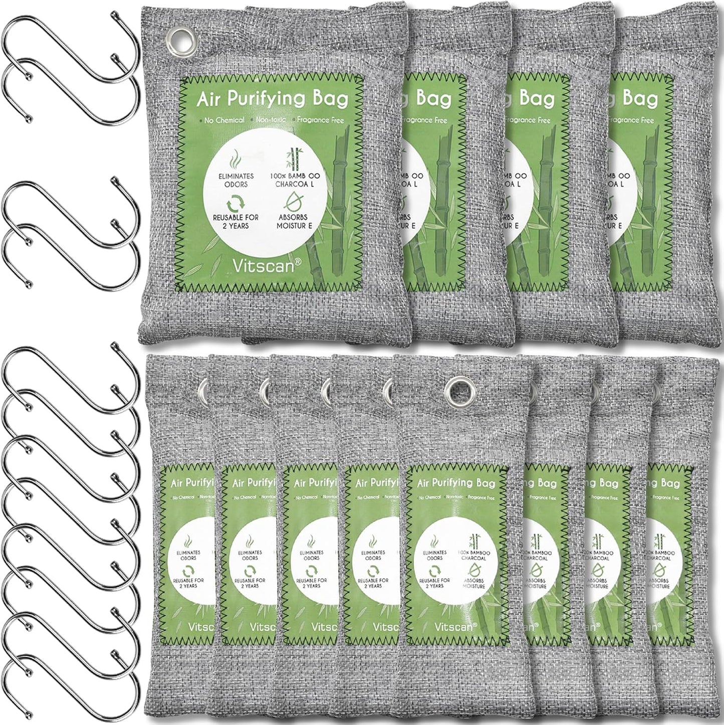 12x Aktivkohlebeutel, 50g*8,200g*4