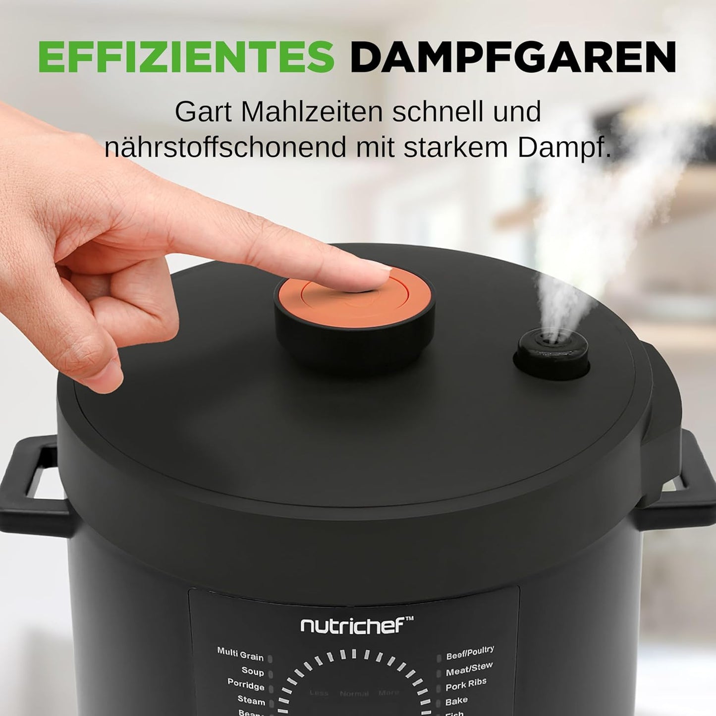 Multikocher mit 9 Kochprogrammen, Schwarz