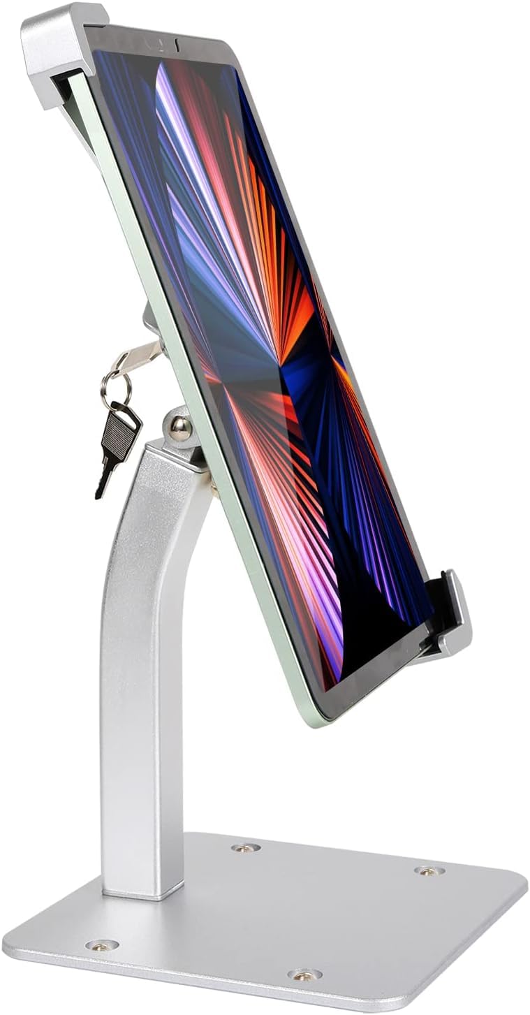 Tablet-Halterung mit Schloss, Silber