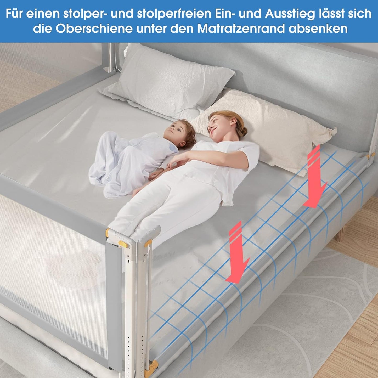 Einziehbares Bettschutzgitter, 140cm