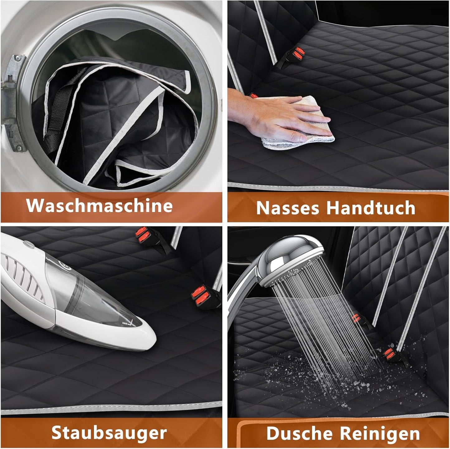 Rutschfeste Hundedecke Autorückbank, Weiss