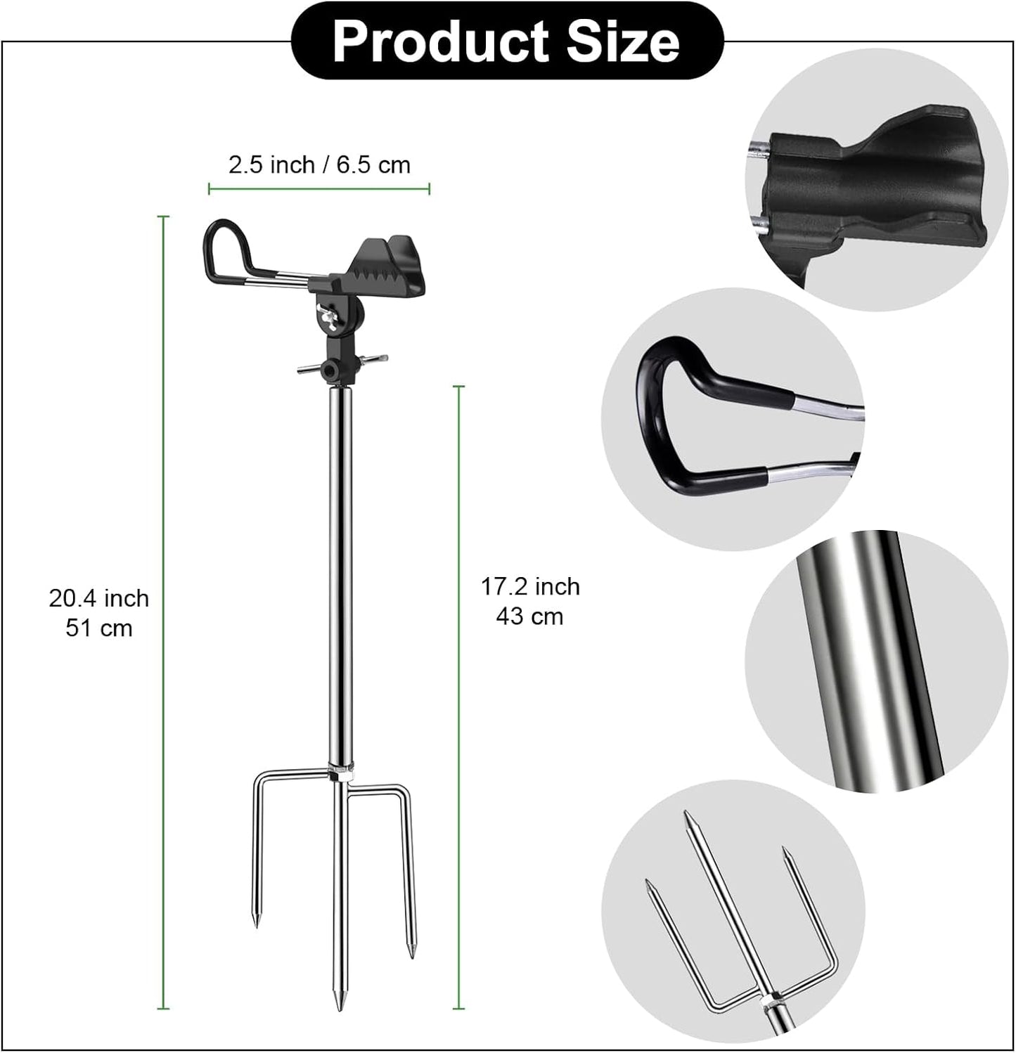 Angelrutenhalter-Set, Schwarz