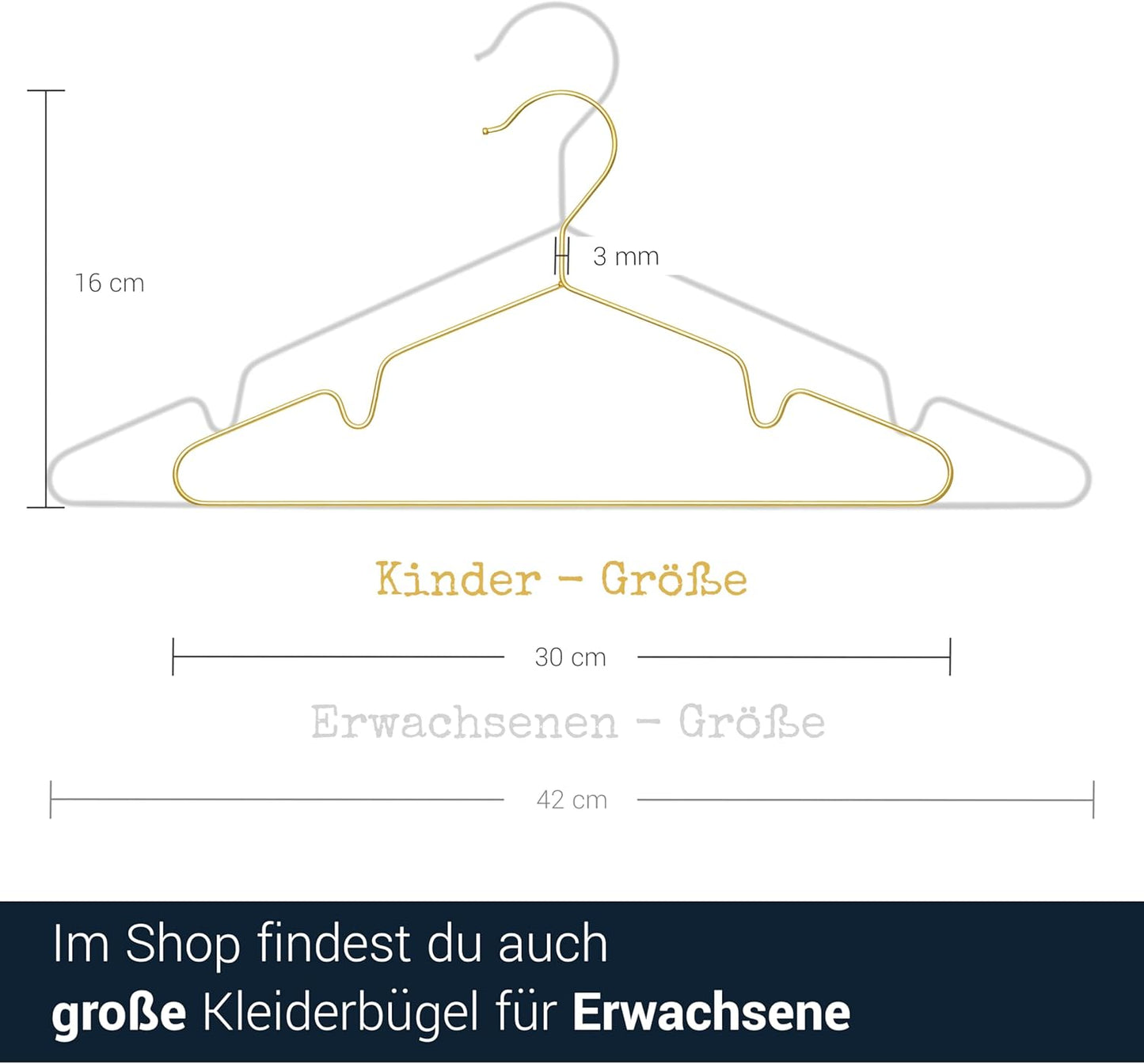 20-teiliges Kleiderbügel-Set für Kinder, Kids Beige (Pastell Matt) / 20