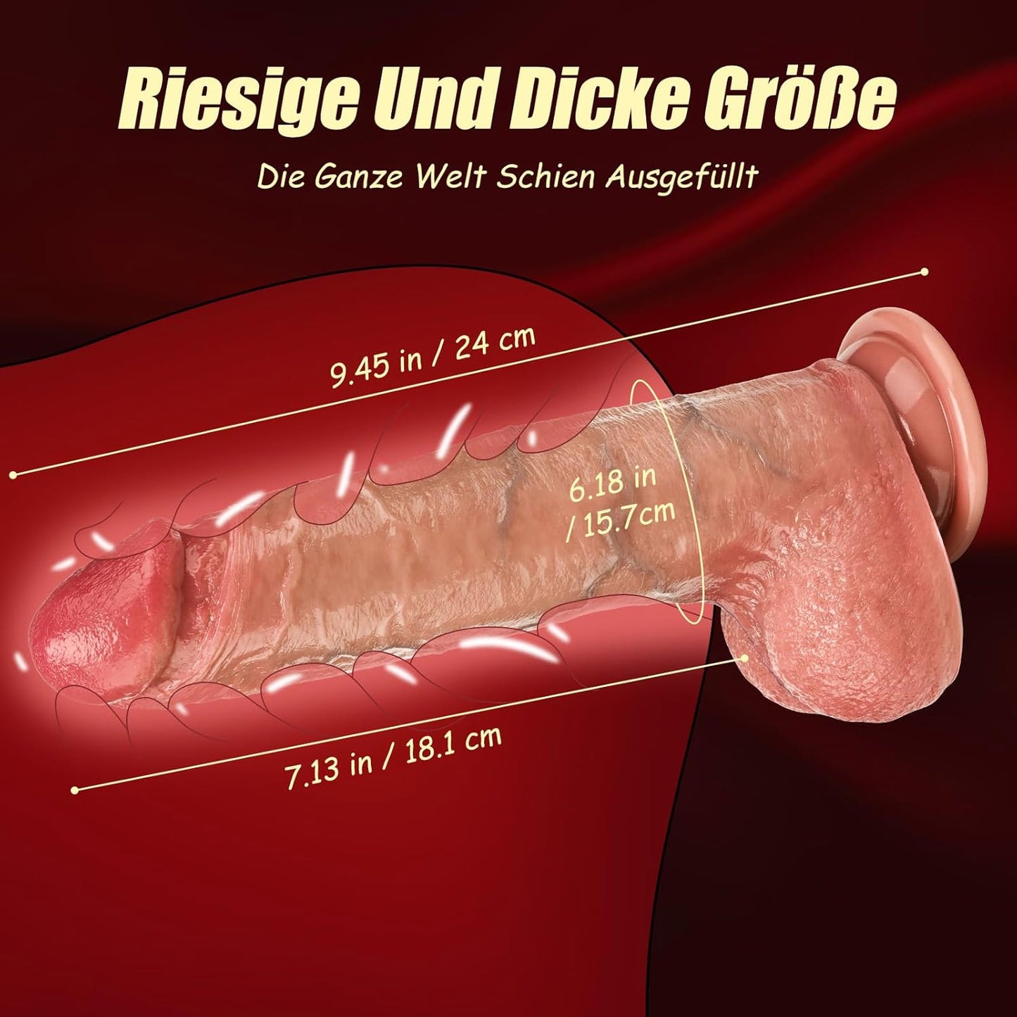 Realistischer XL Dildo mit Saugnapf, S