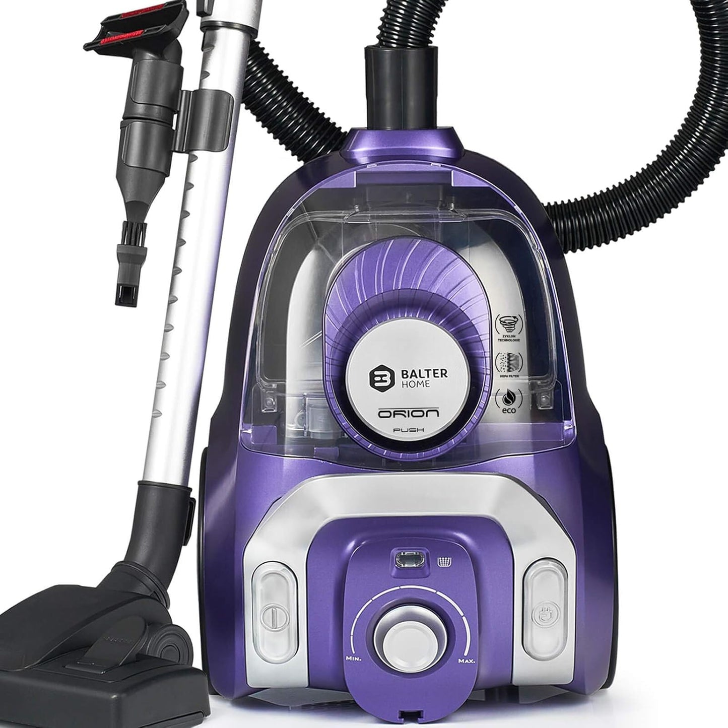 Orion X3 beutelloser Staubsauger mit Zyklon-Technologie, Lila