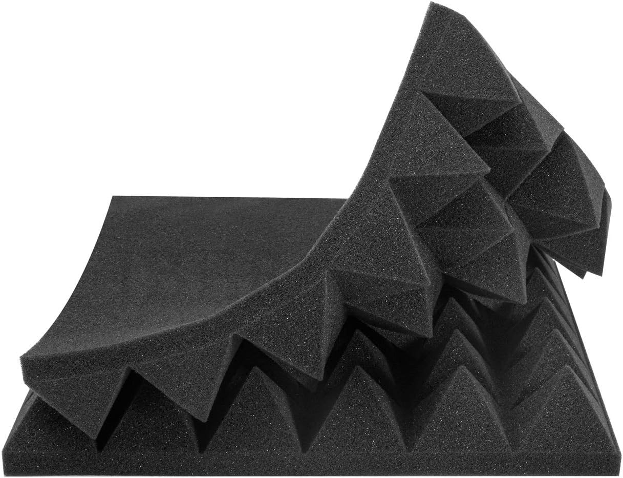 Akustische Schallschaumplatten-Set (24 Stück), 5 X 30 X 30cm of 24 Pack ; RedBlack