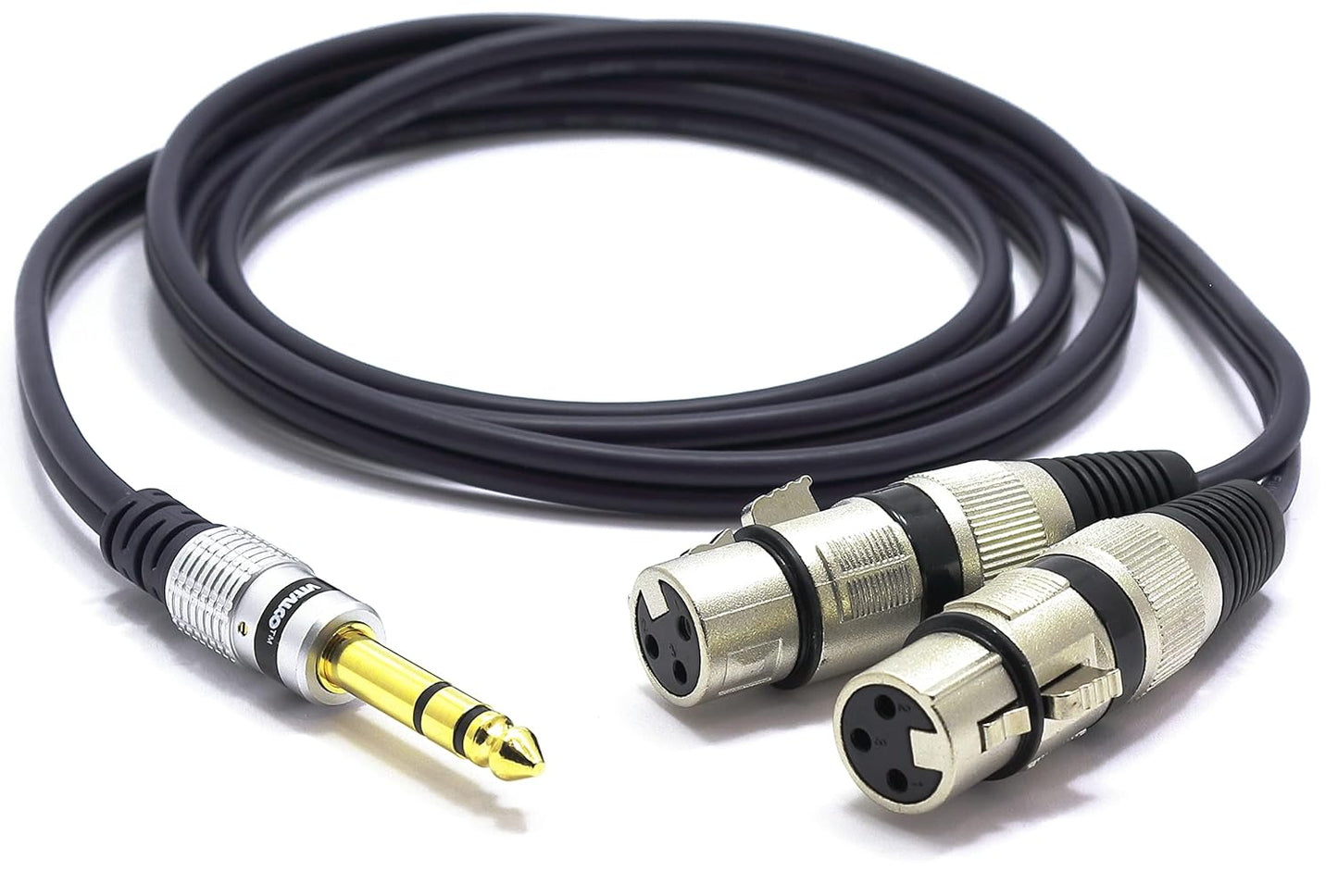 2x XLR auf Klinke Mikrofonkabel Adapter, 2-XLR-F/JACK-TRS / 3m