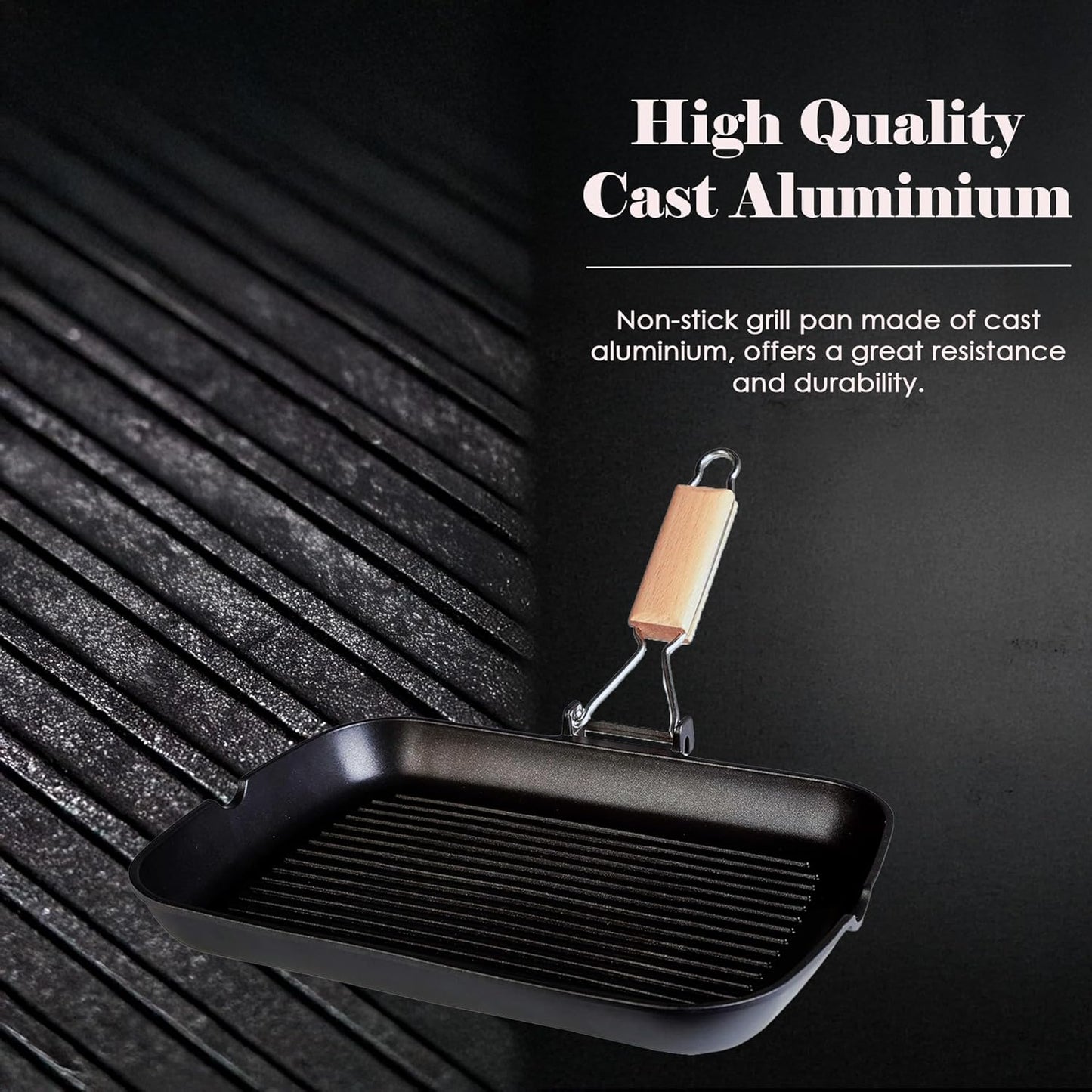 Antihaft-Grillpfanne aus Aluminium, 34 x 24 cm