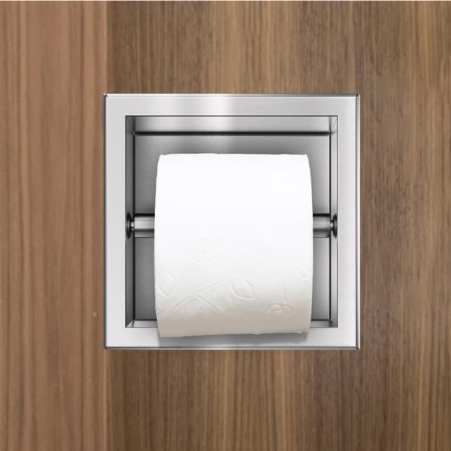 Toilettenpapierhalter aus Edelstahl, 17,3x17,3x8,6 cm Chrom