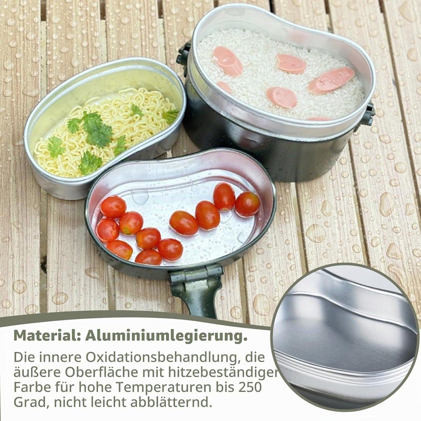 Camping Essgeschirr Set mit Klappbesteck