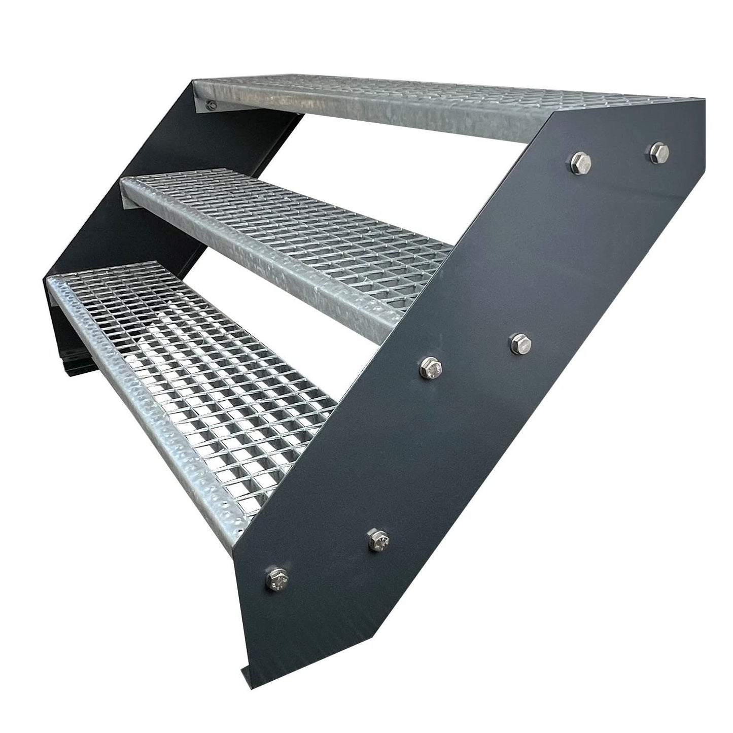 Stahl-Treppe mit 3 Stufen, wetterfest, 600 mm