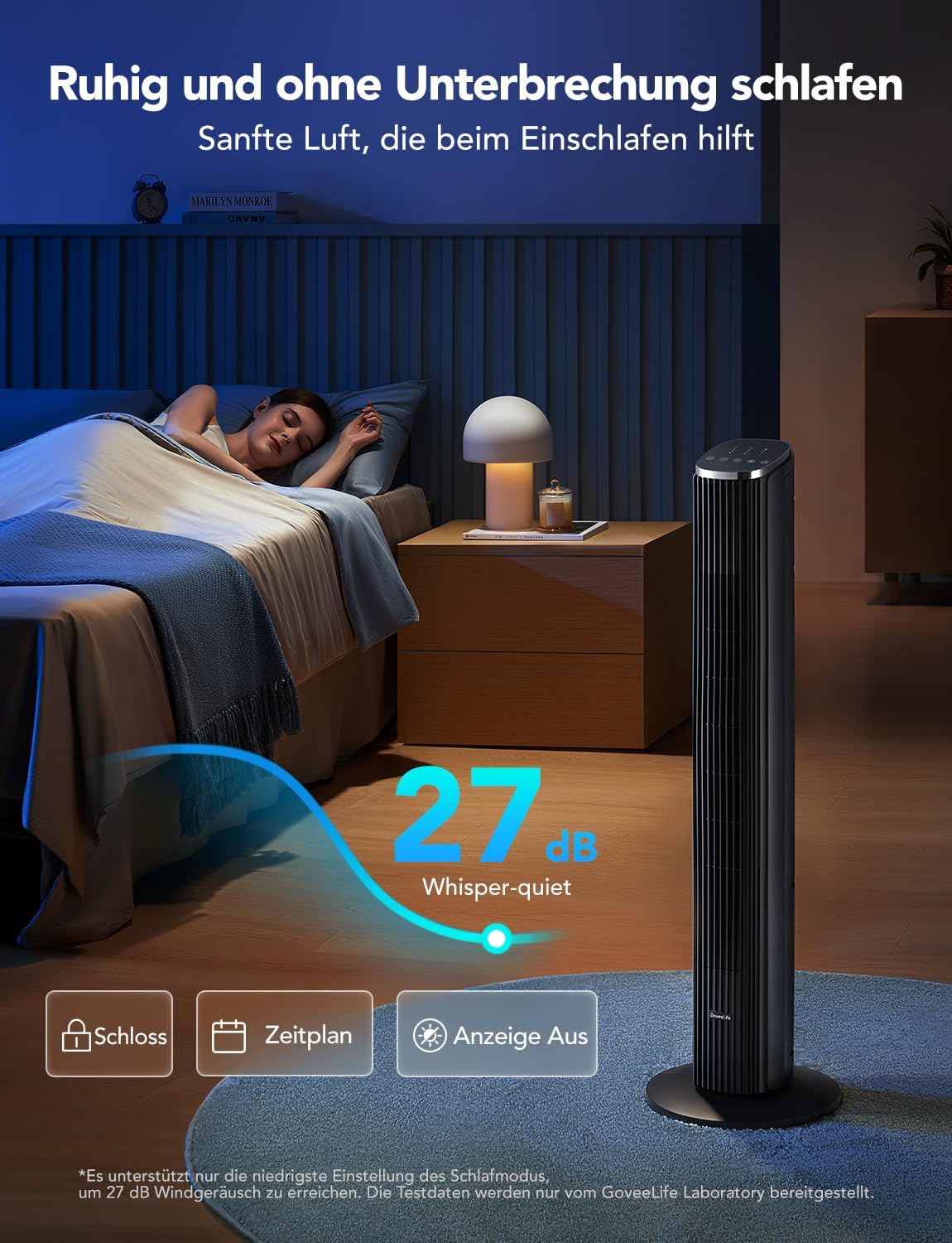 Intelligenter Turmventilator mit App-Steuerung