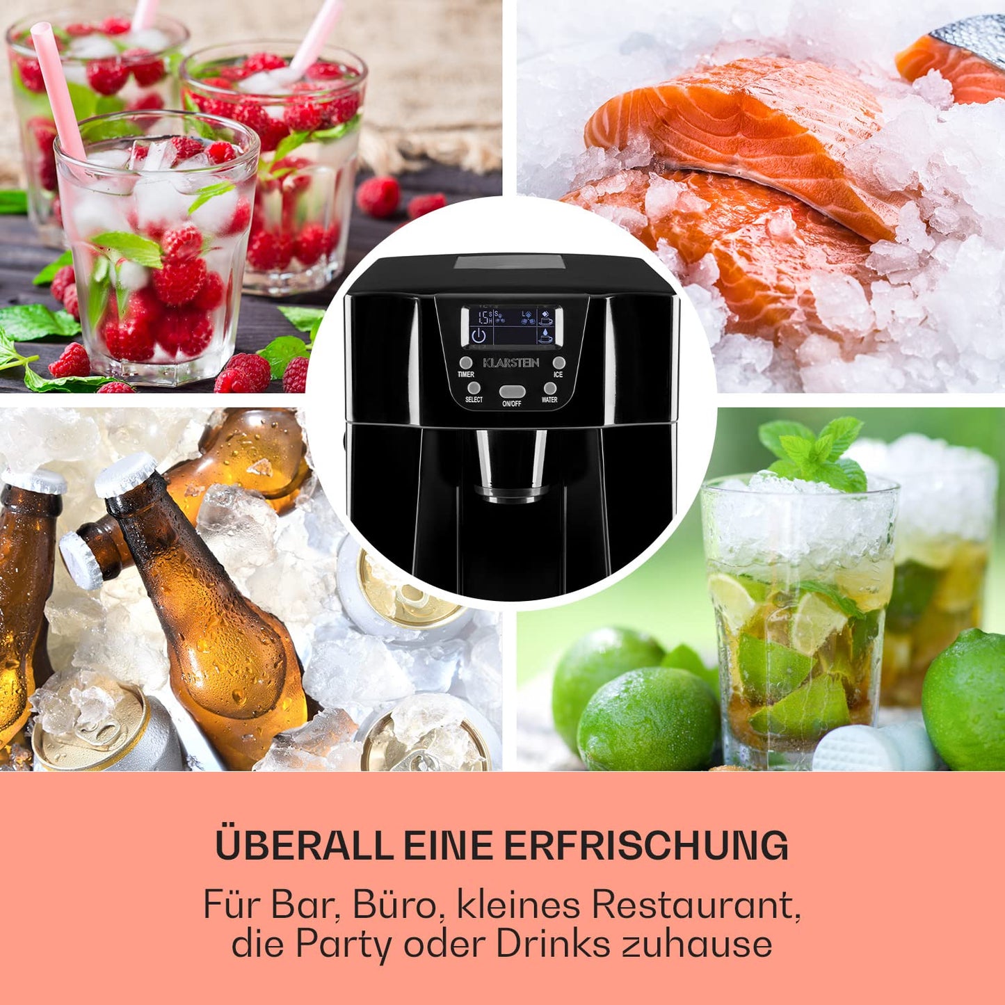 Eiswürfelmaschine, Farbe: Schwarz